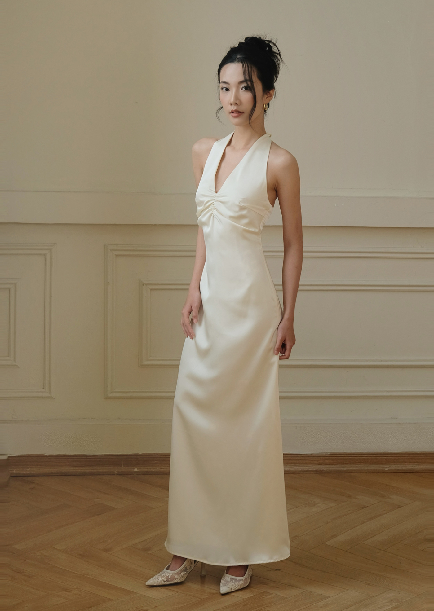 Nola Maxi Dress - Silk - Beige - Image 5