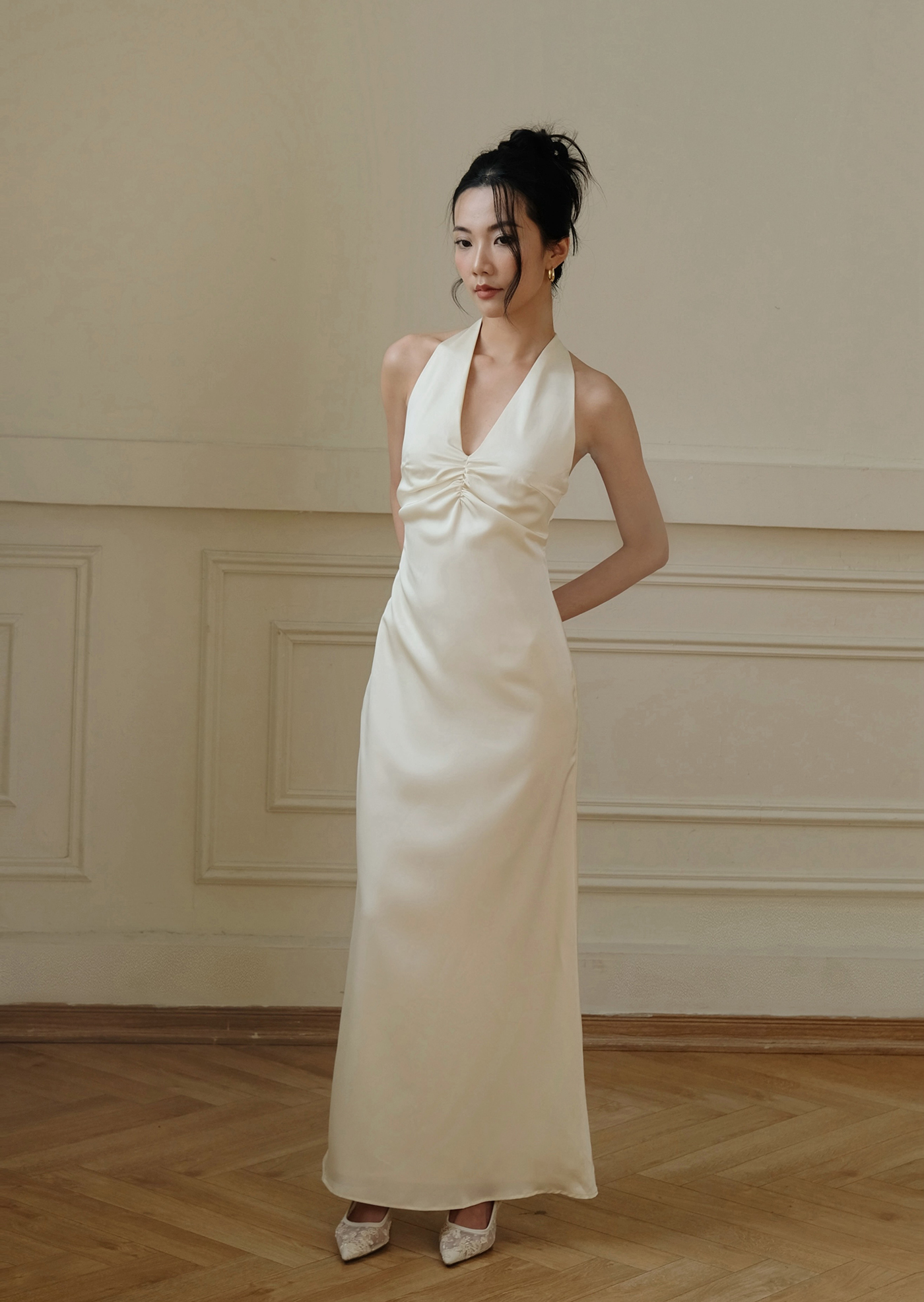 Nola Maxi Dress - Silk - Beige - Image 3