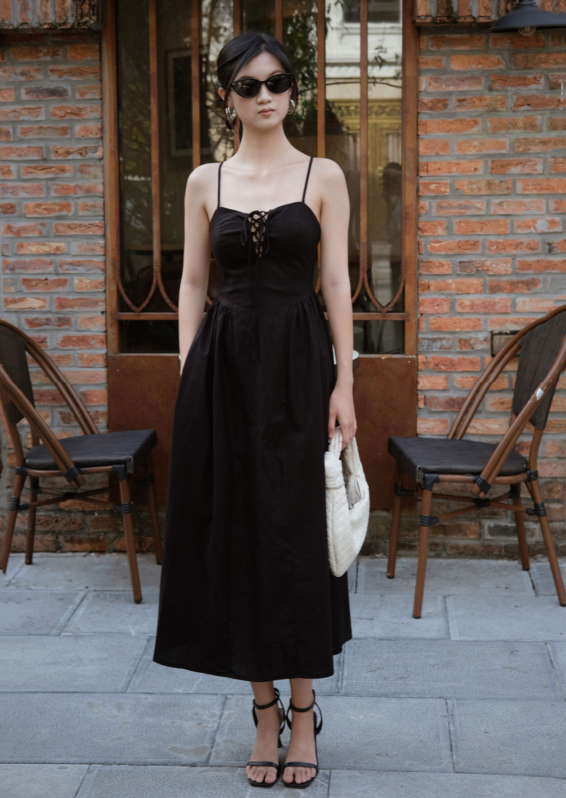 Alva Midi Dress - Linen - Black