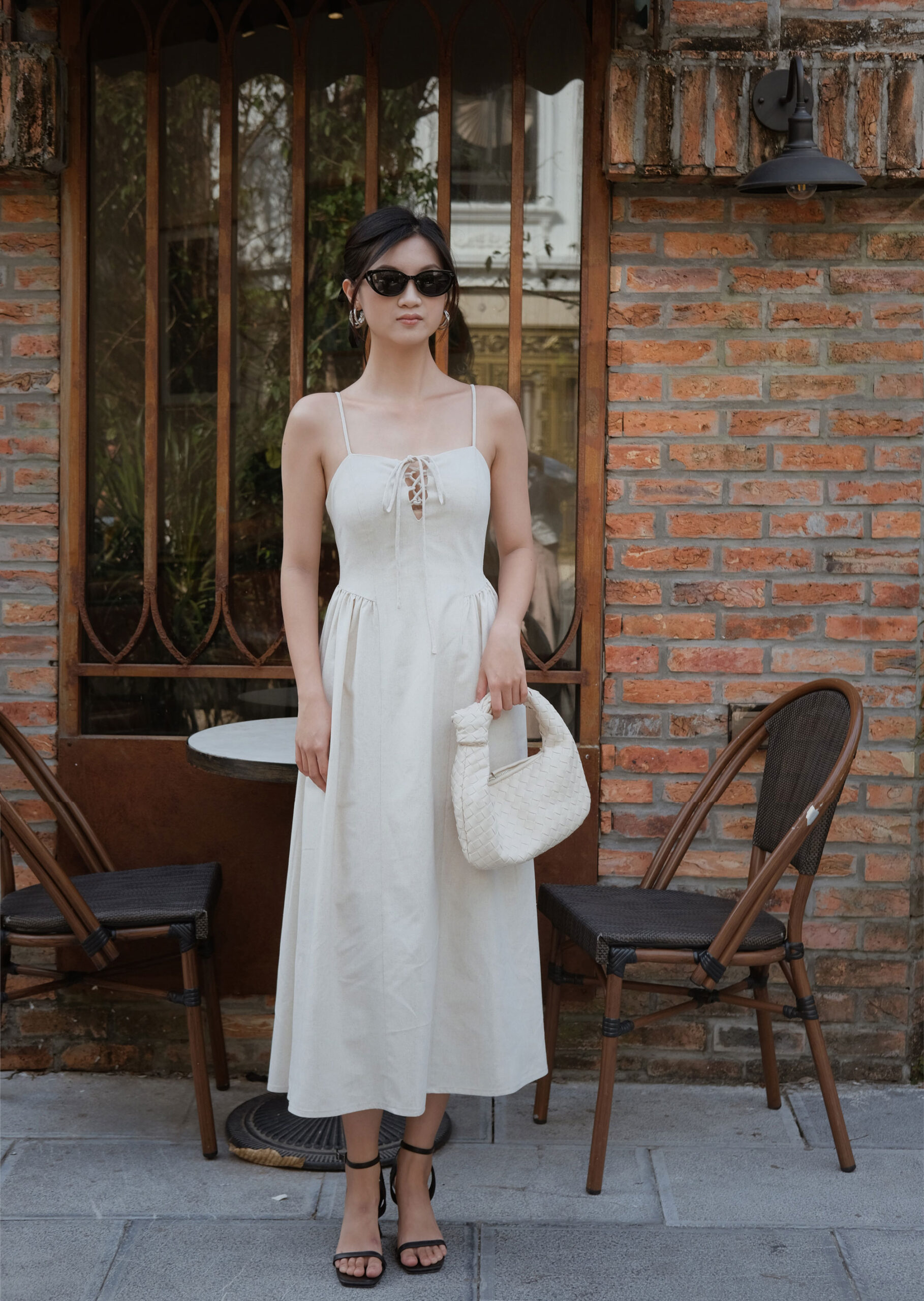 Alva Midi Dress - Linen - Beige