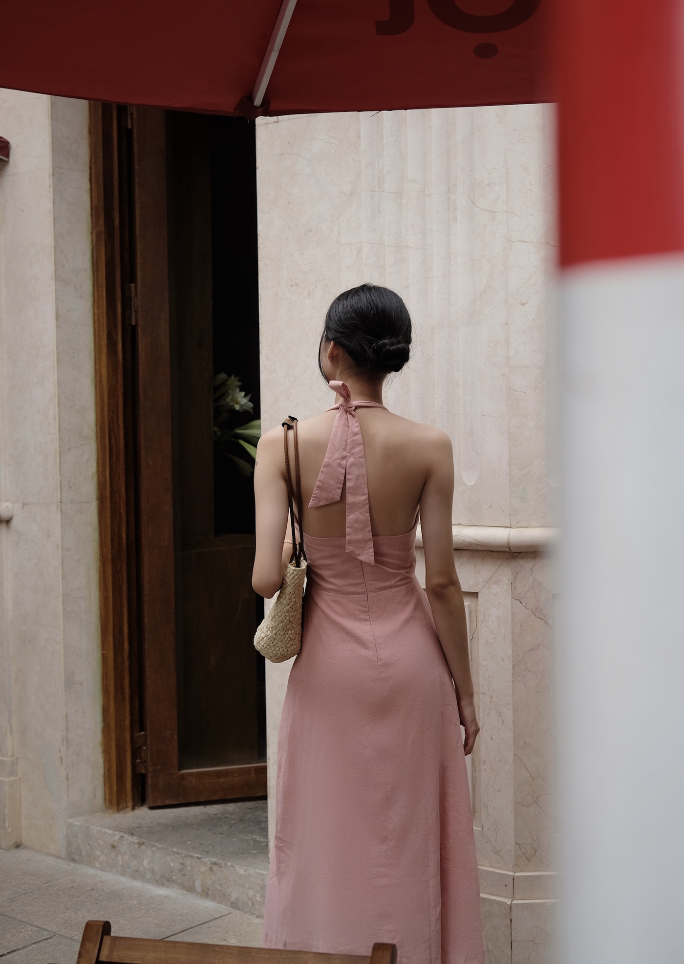 Alternative view of Cara Midi Dress - Linen - Pink