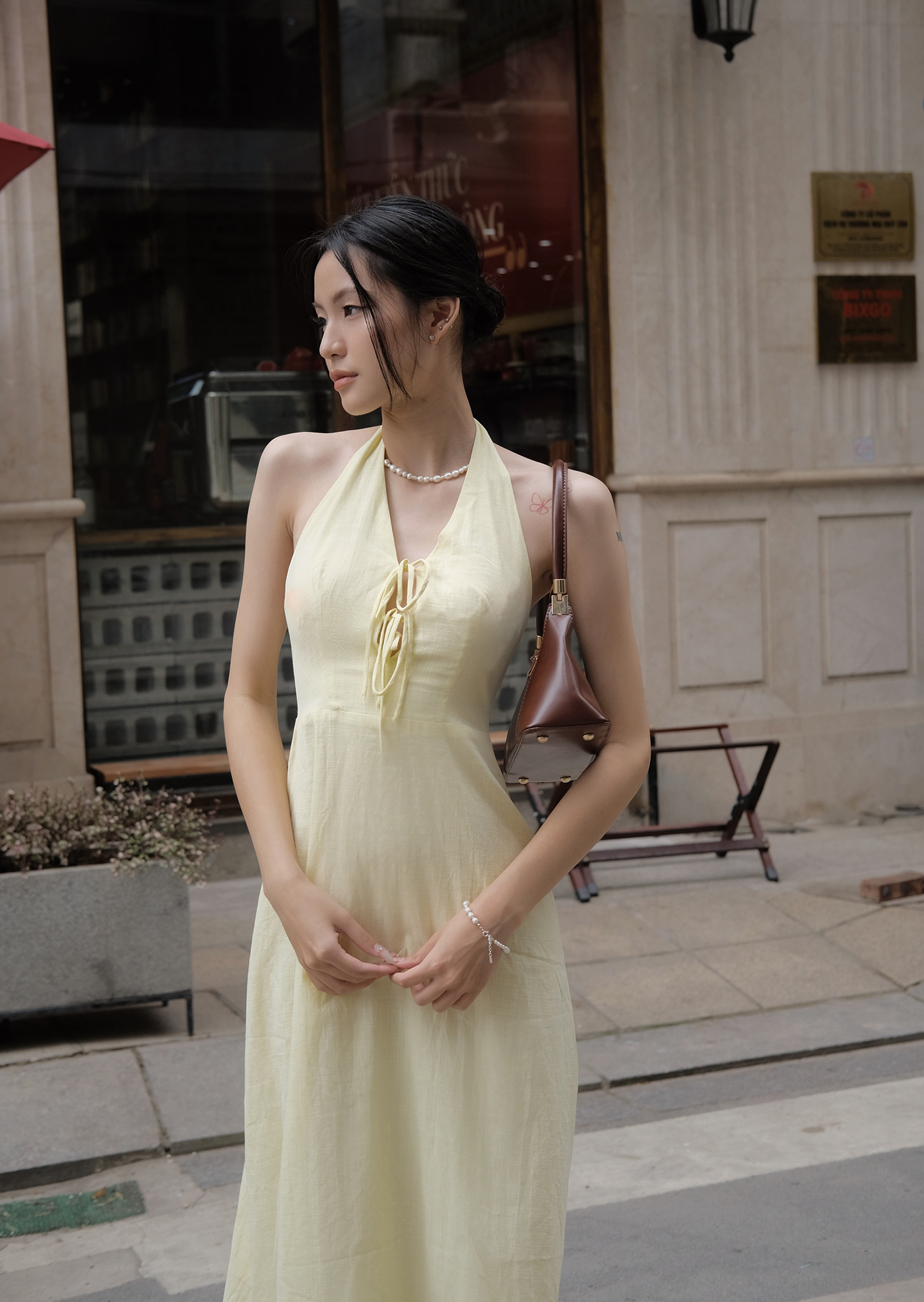Alternative view of Cara Midi Dress - Linen - Yellow