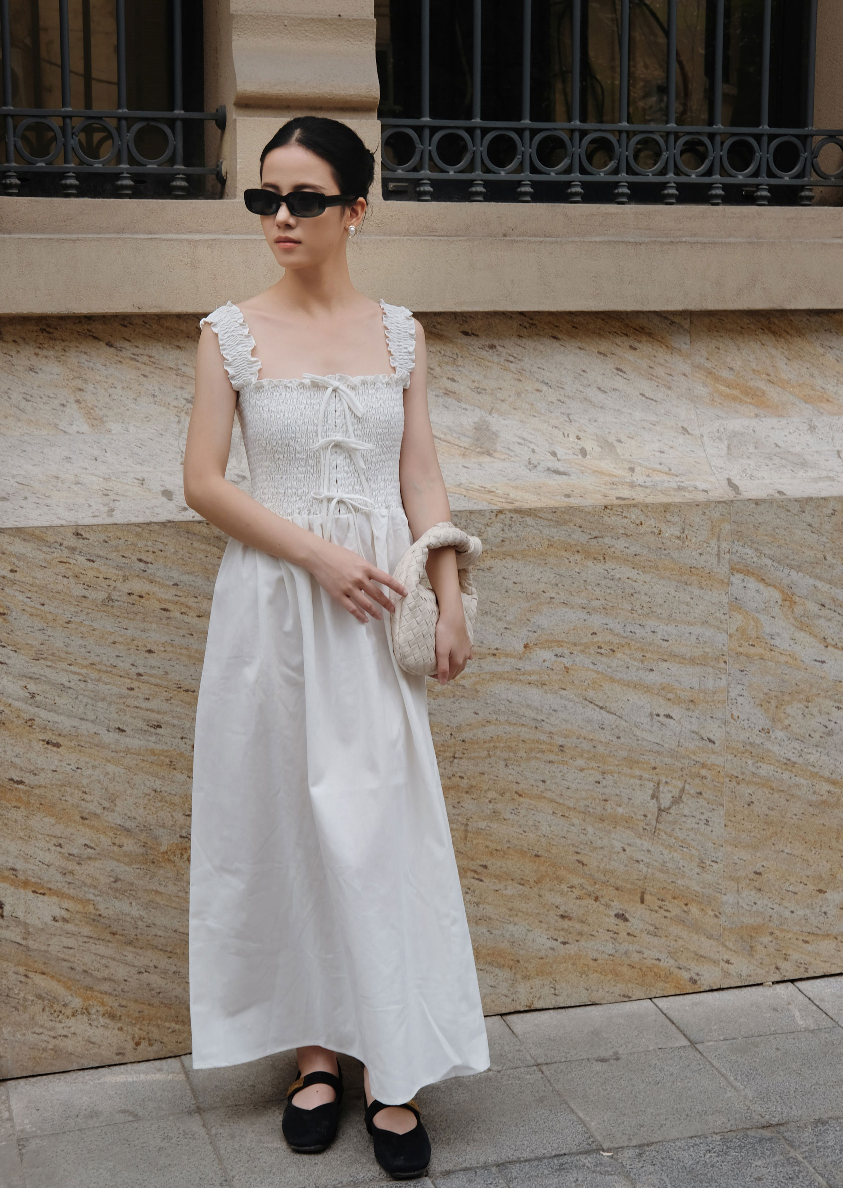 Celine Midi Dress - Linen - White