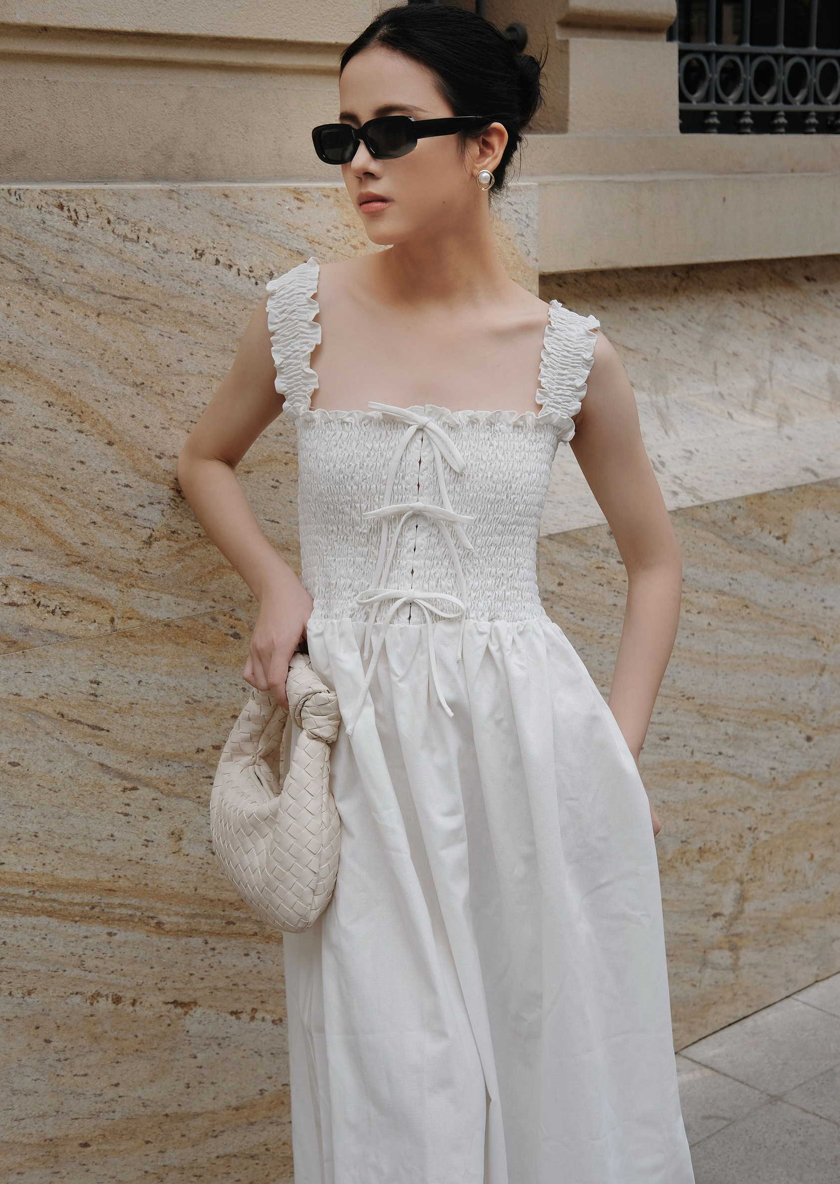 Alternative view of Celine Midi Dress - Linen - White