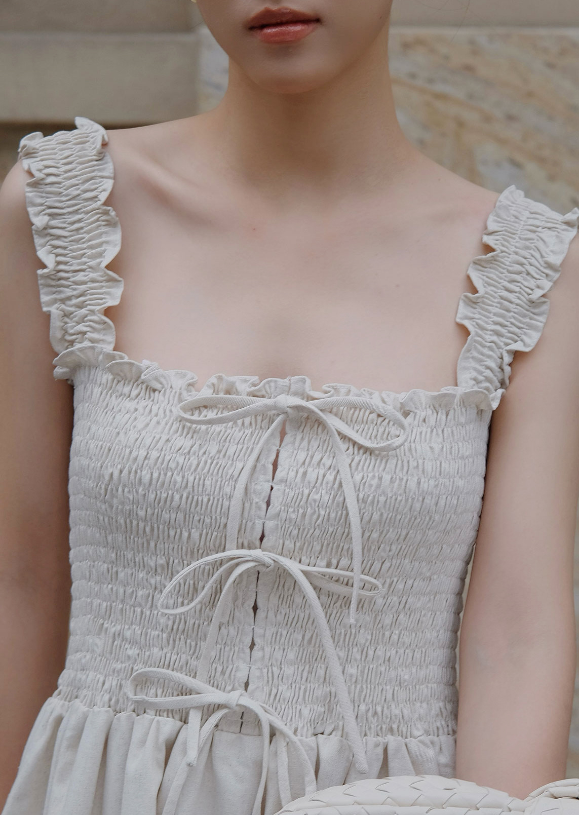 Alternative view of Celine Midi Dress - Linen - Beige