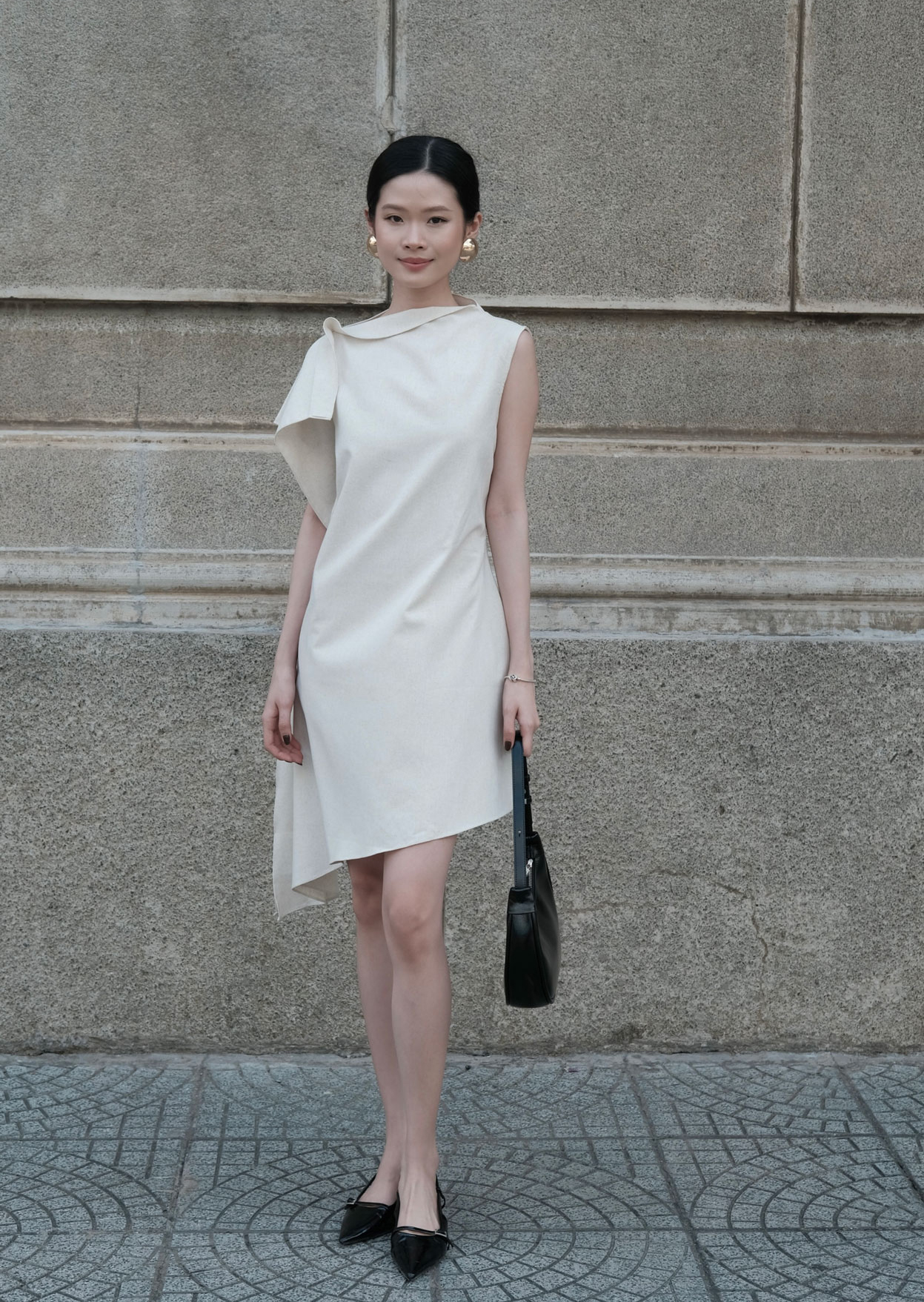 Cle Mini Dress - Linen - Beige - Image 3