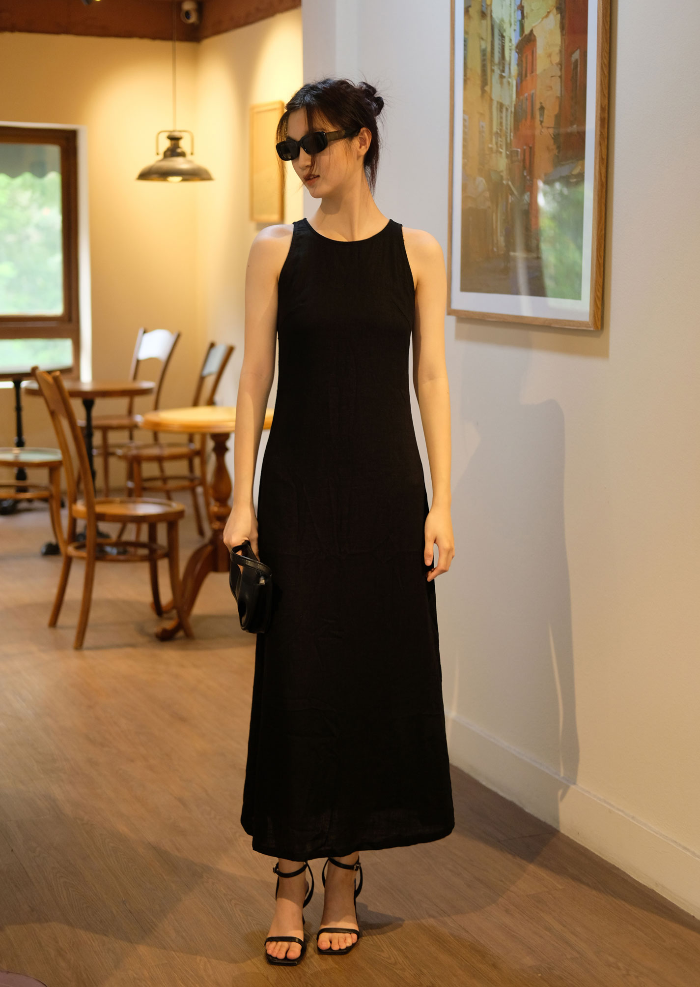 Coco Midi Dress - Linen - Black