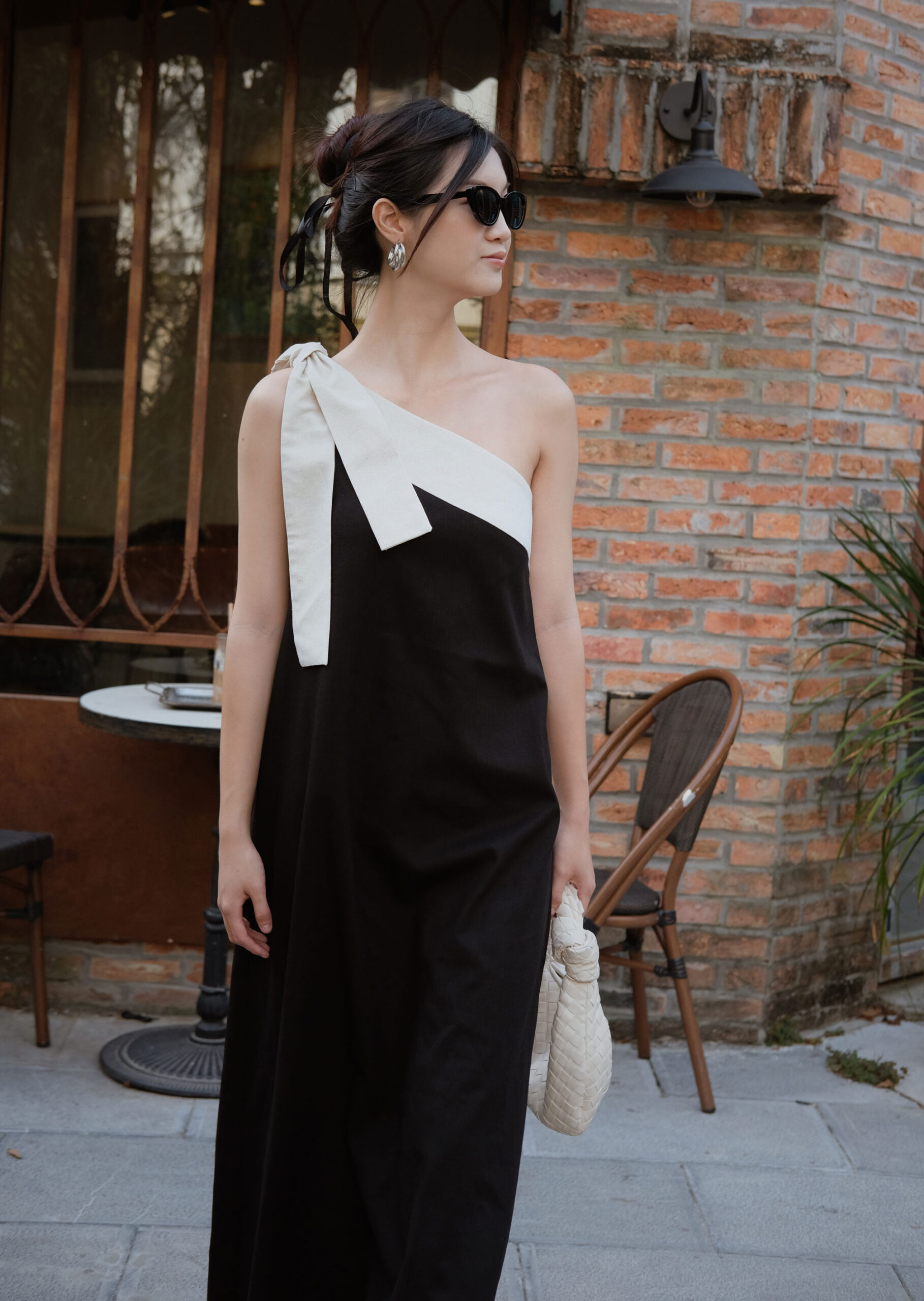 Daisy Midi Dress - Linen - Black