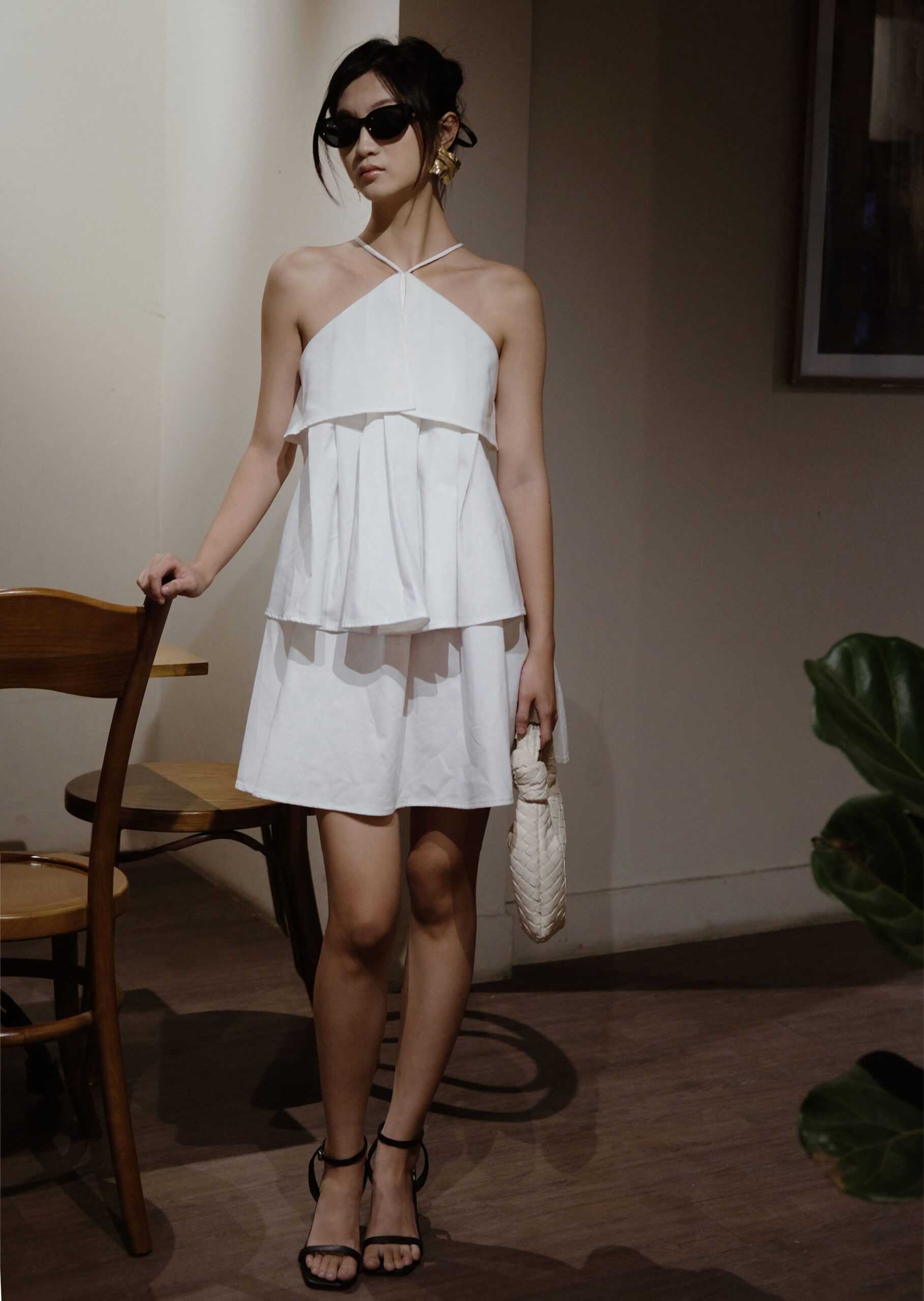 Hazel Mini Dress - Linen - White