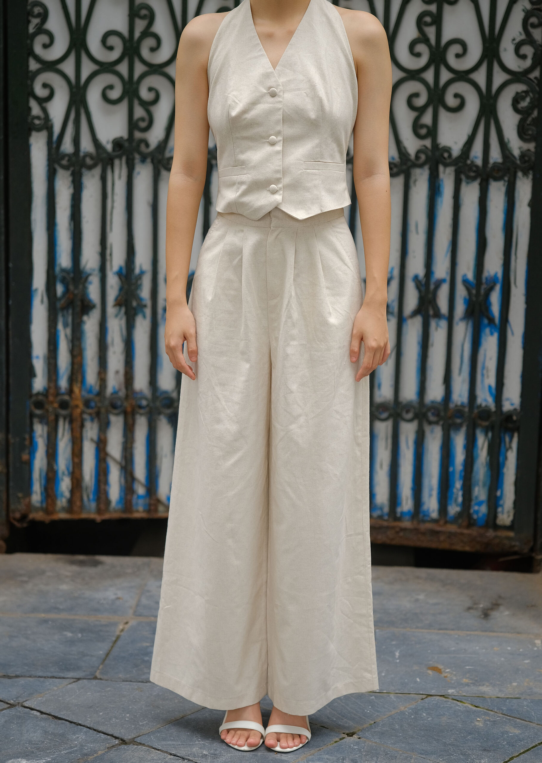 Helene Pants - Linen - Beige