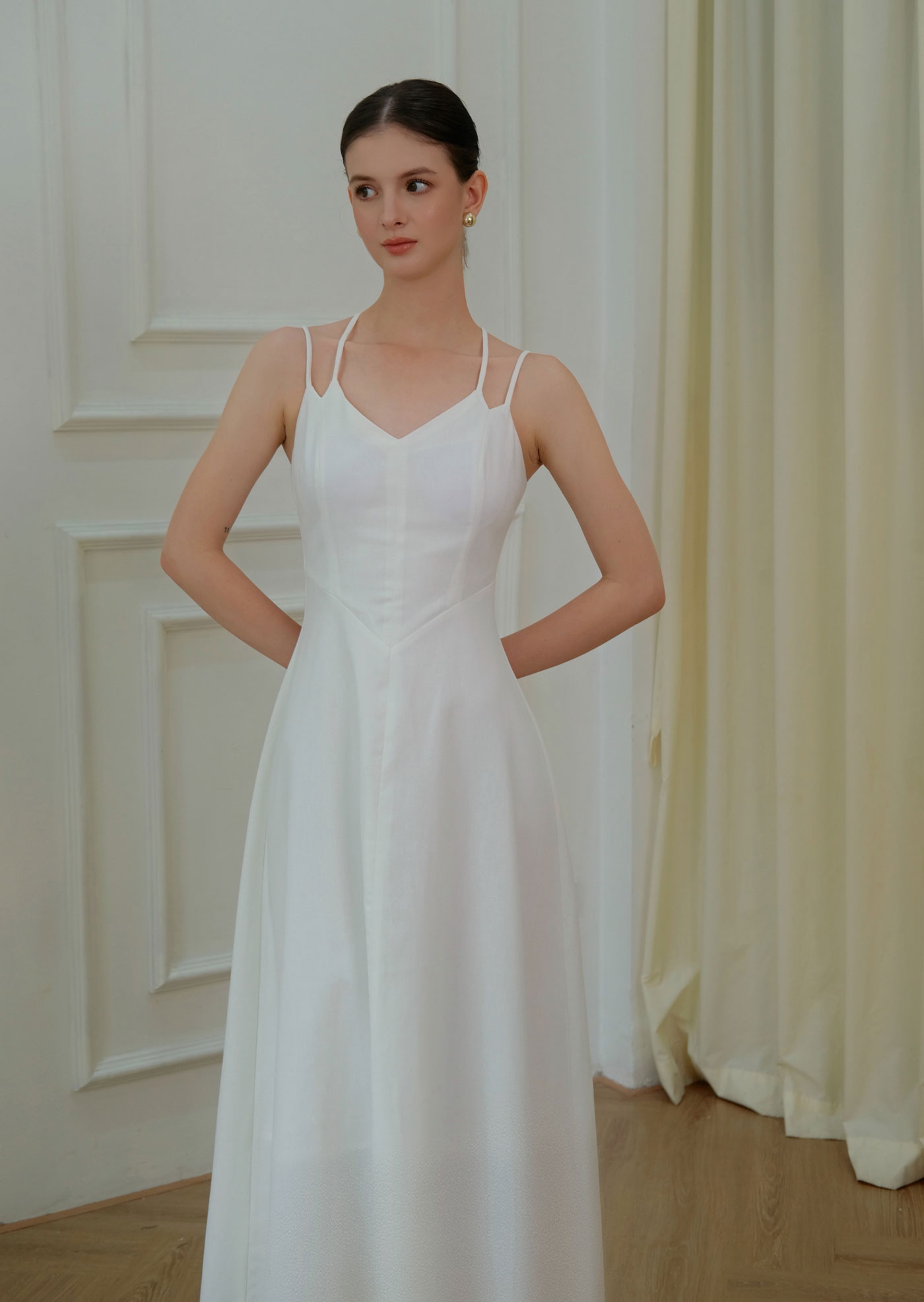 Alternative view of Karin Midi Dress - Linen - White