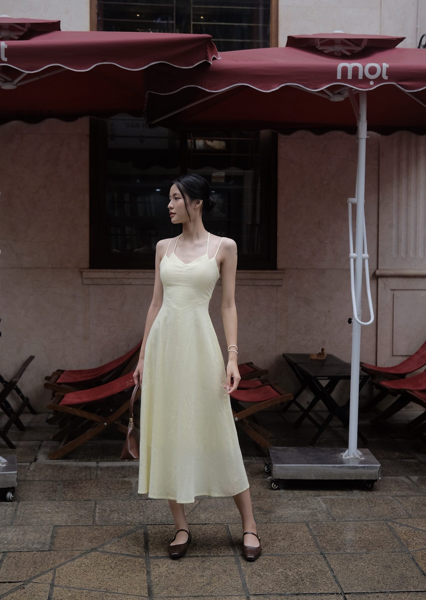 Karin Midi Dress - Linen - Yellow