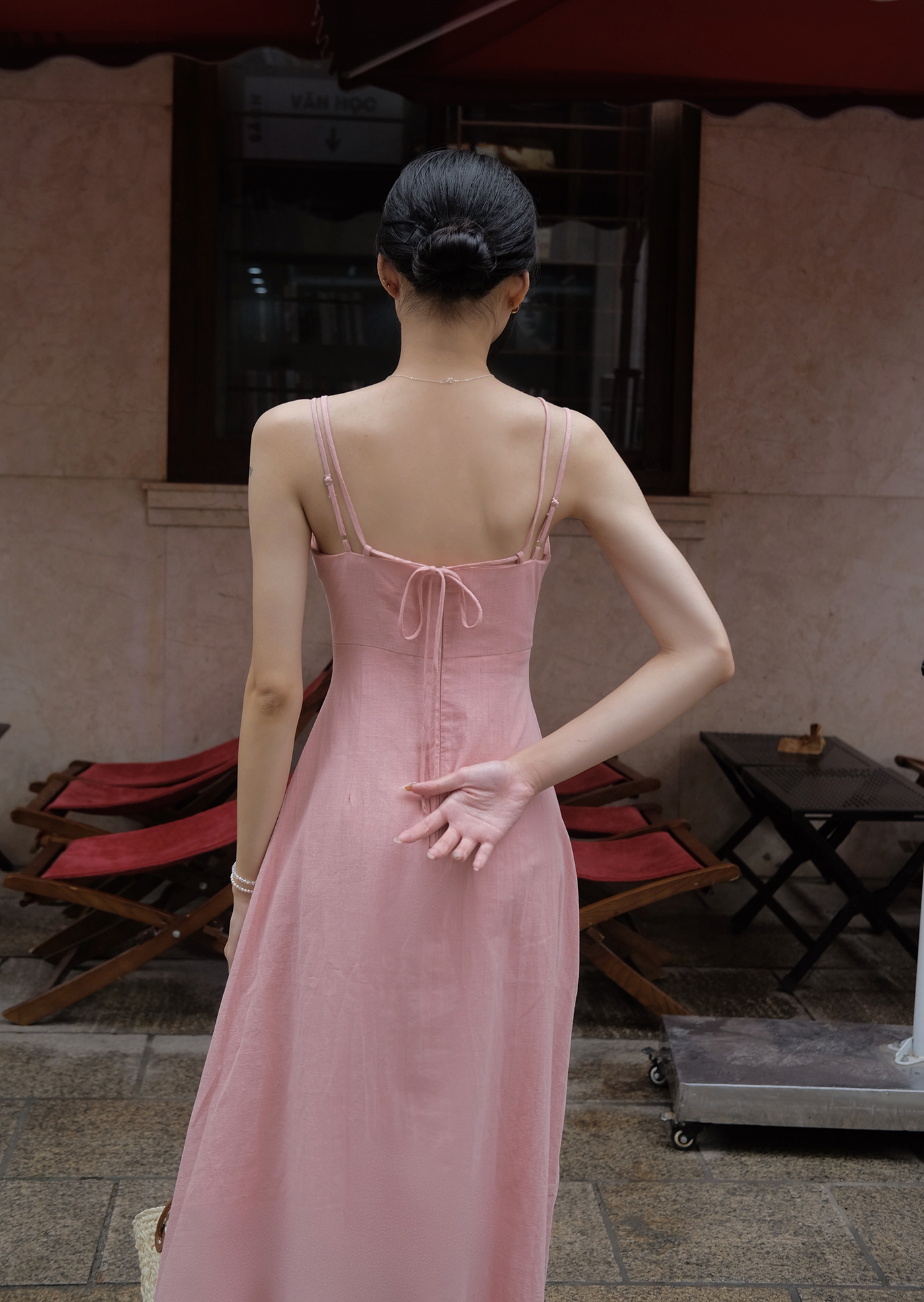 Alternative view of Karin Midi Dress - Linen - Pink