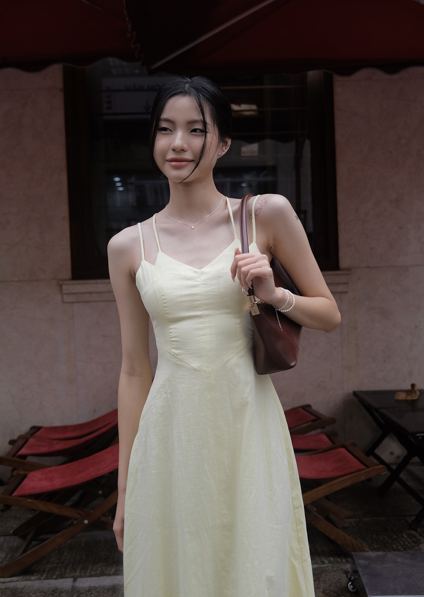 Alternative view of Karin Midi Dress - Linen - Yellow
