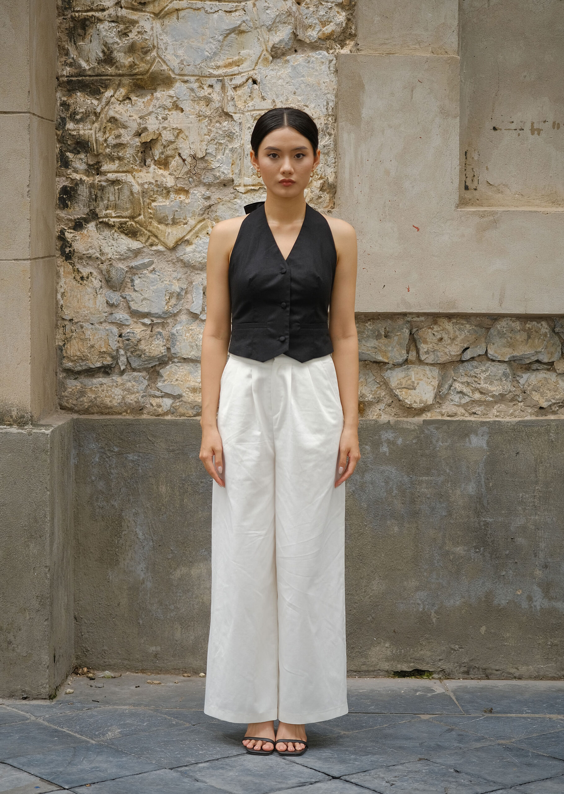 Kate Vest - Linen - Black - Image 3