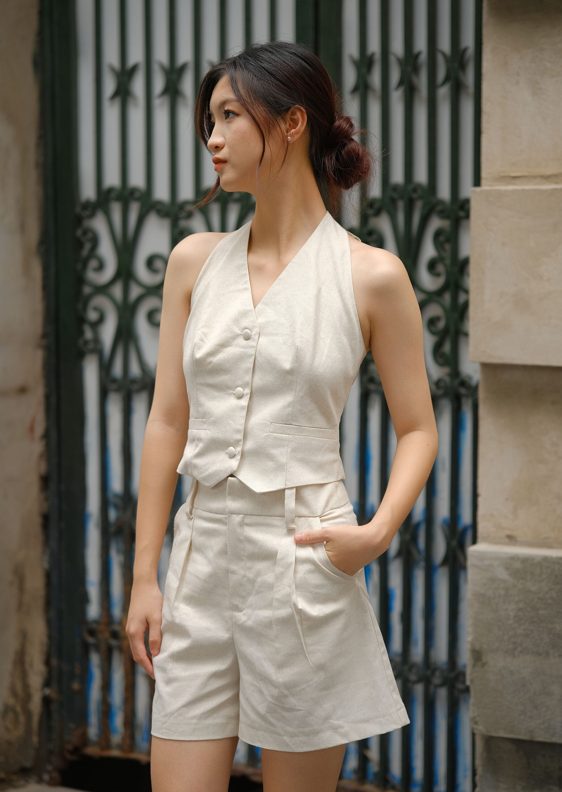 Alba Mini Short - Linen - Beige