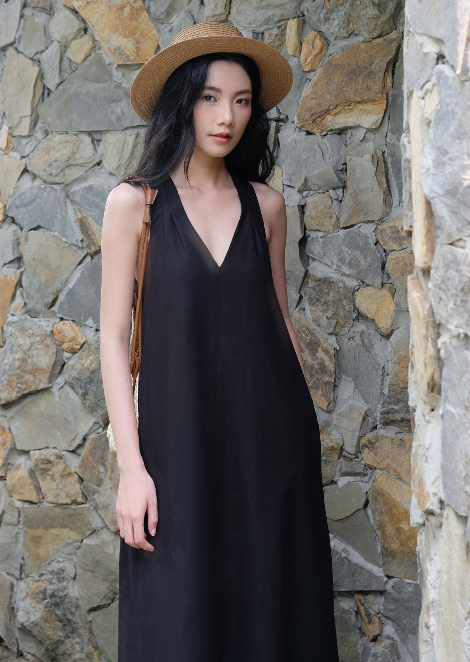 Larie Maxi Dress - Linen - Black - Image 3