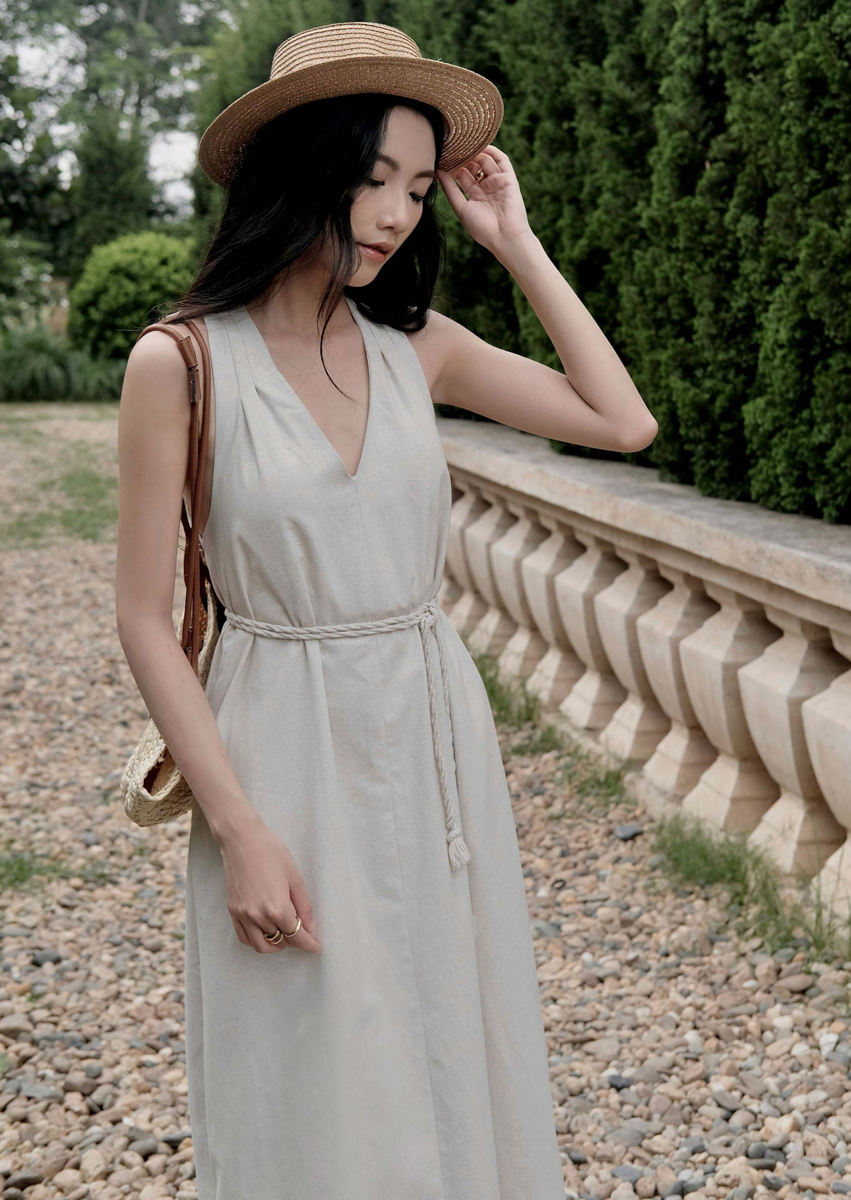 Larie Maxi Dress - Linen - Beige - Image 6