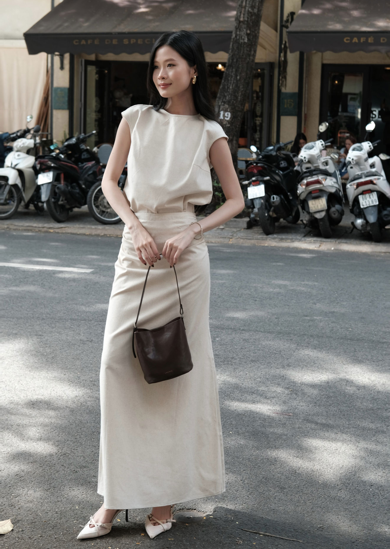 Lena Top - Linen - Beige - Image 3