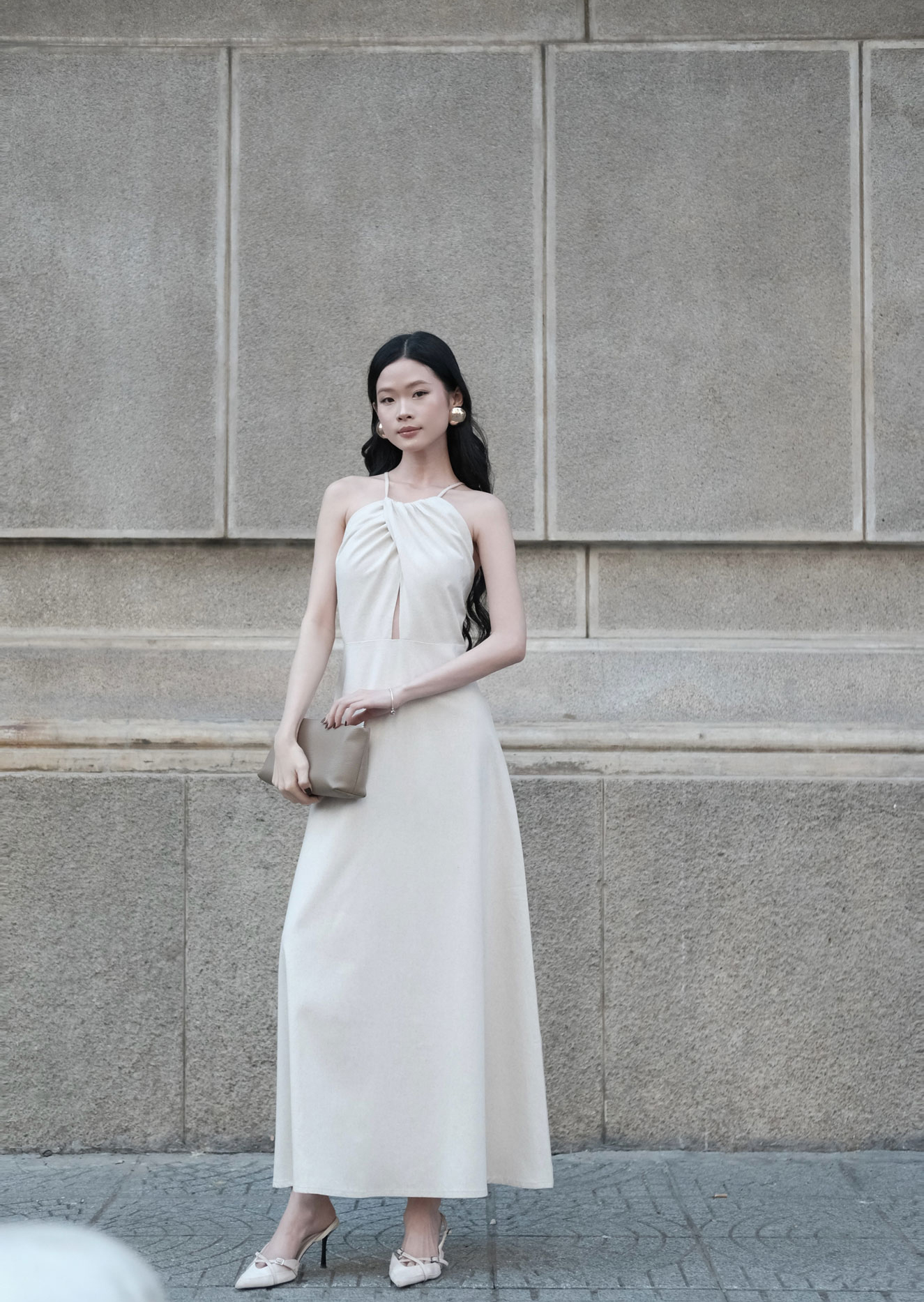 Liana Midi Dress - Linen - Beige - Image 4