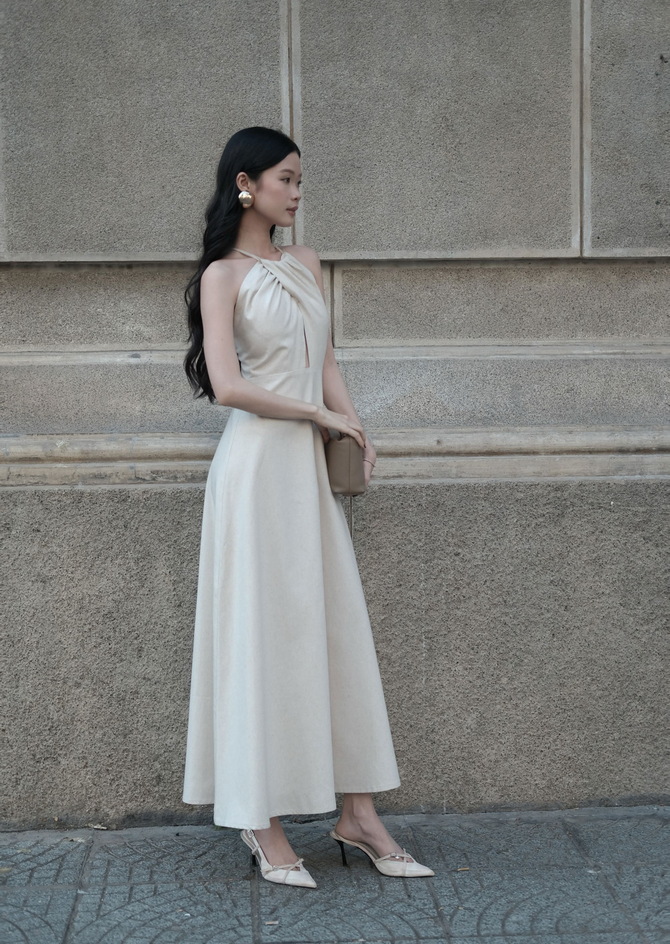 Liana Midi Dress - Linen - Beige - Image 5