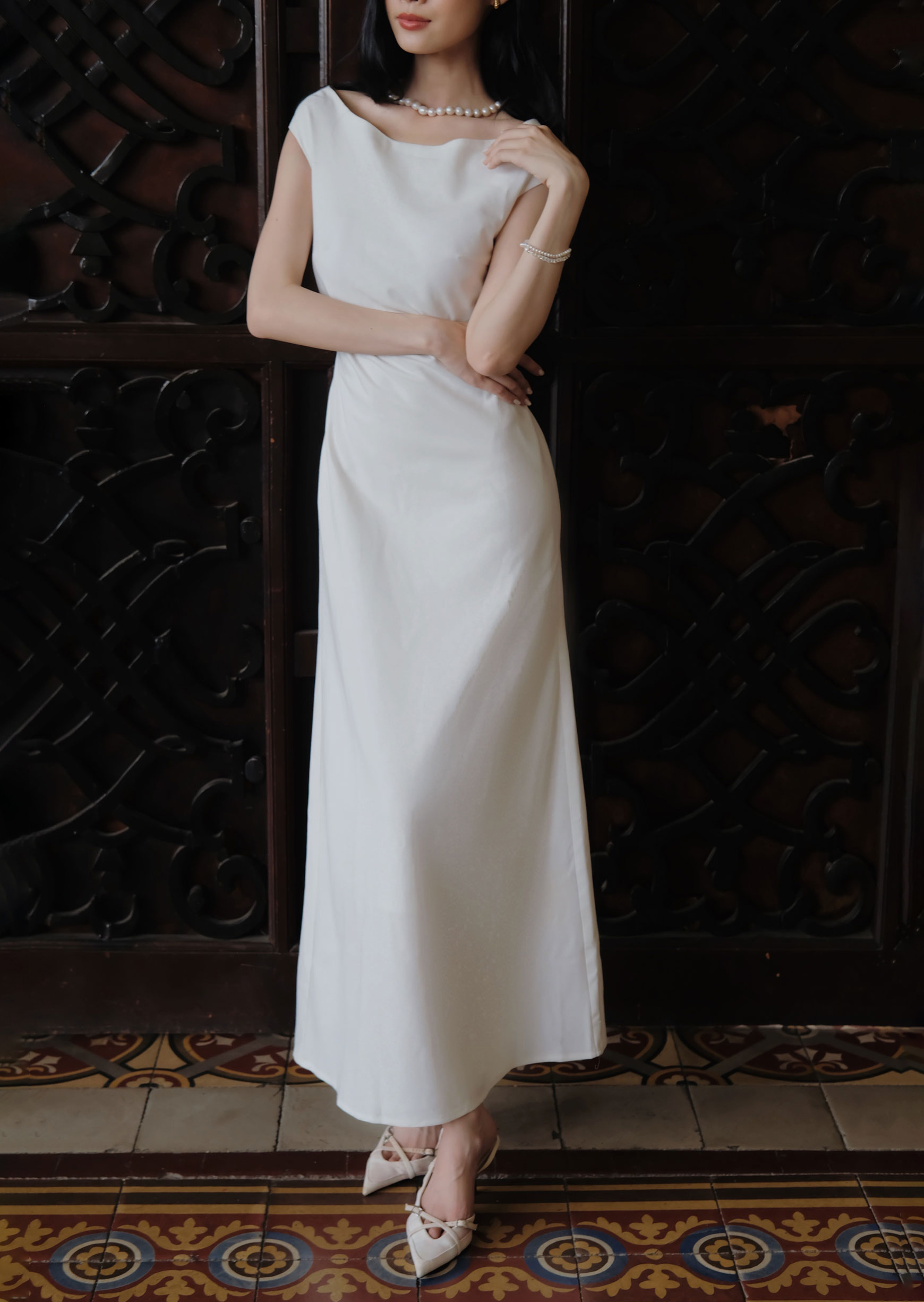 Lilas Midi Dress - Linen - White - Image 5