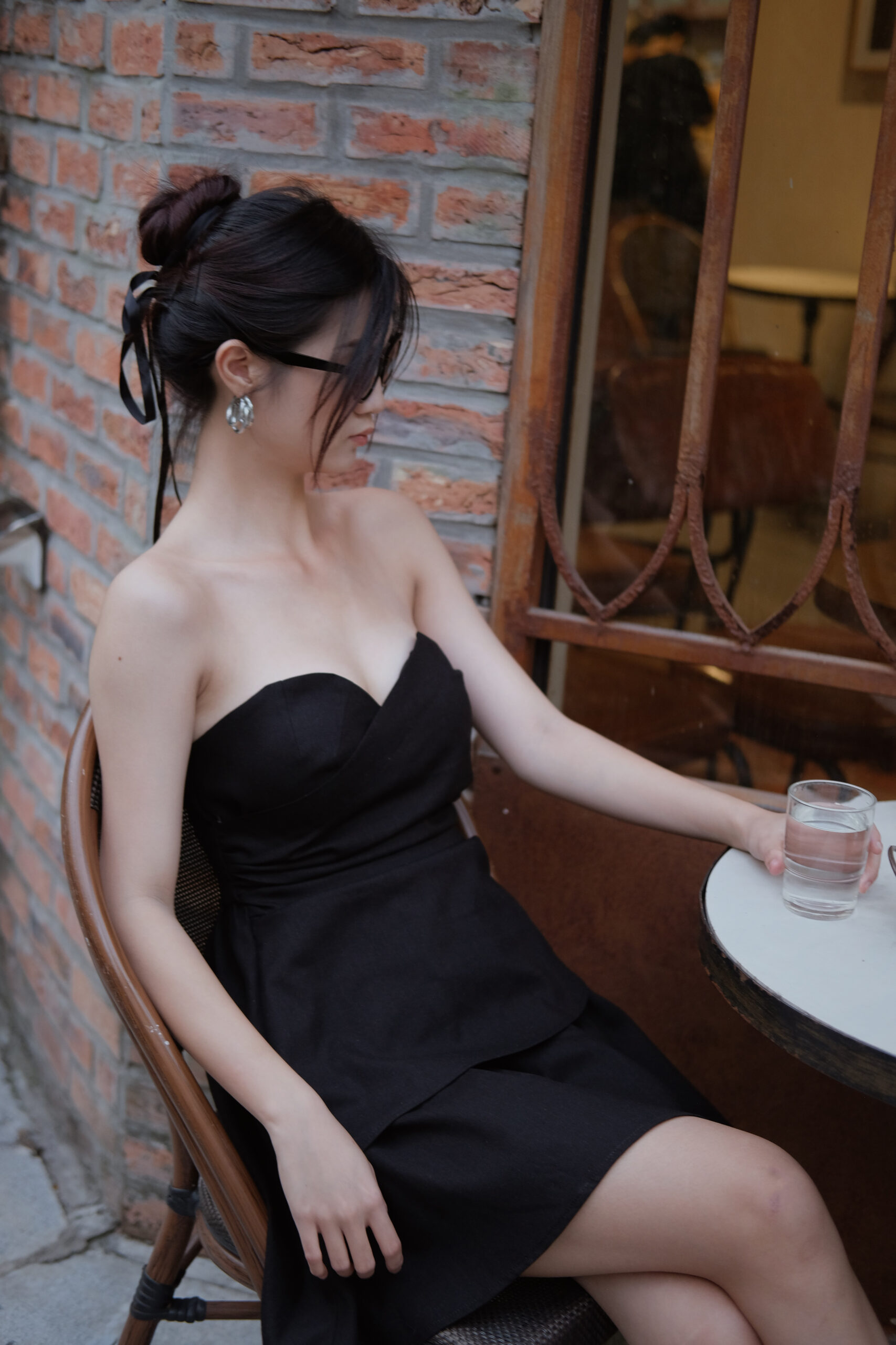 Alternative view of Lucy Mini Dress - Linen - Black