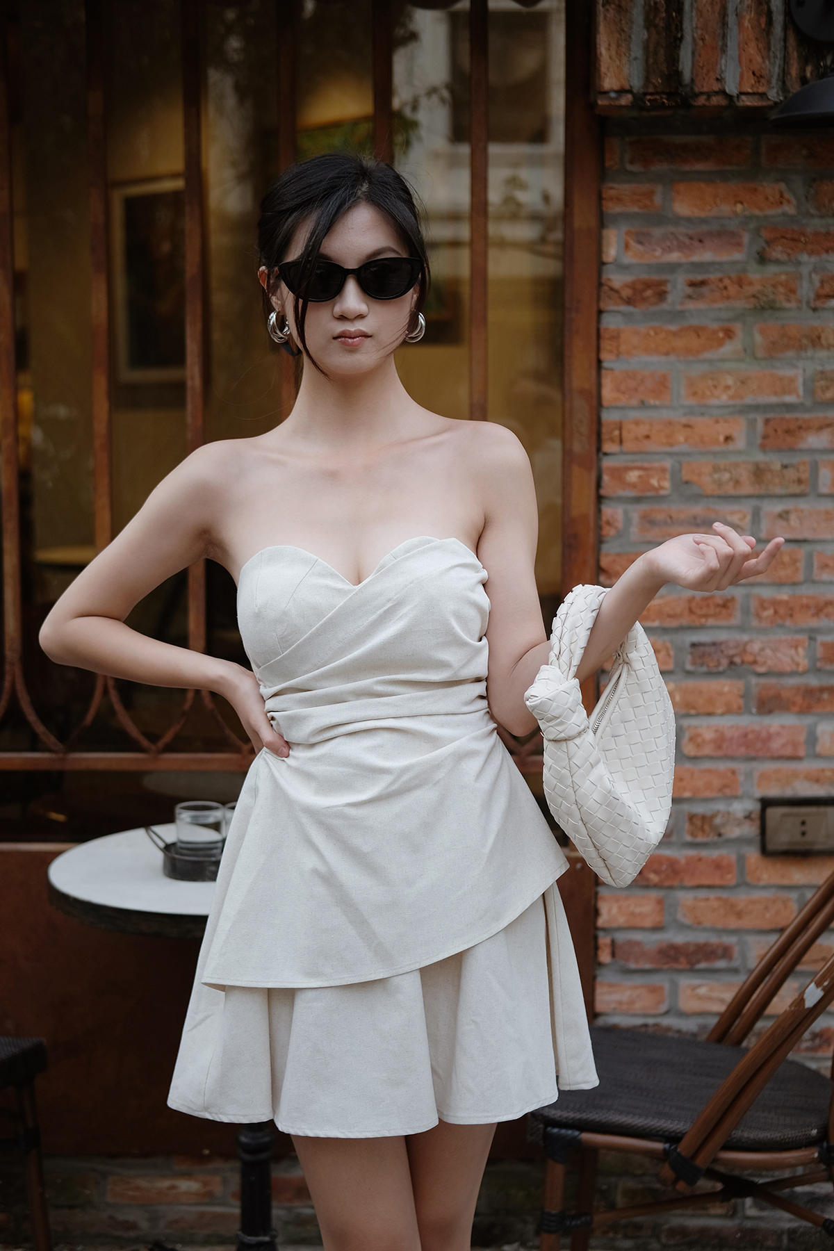 Lucy Mini Dress - Linen - Beige