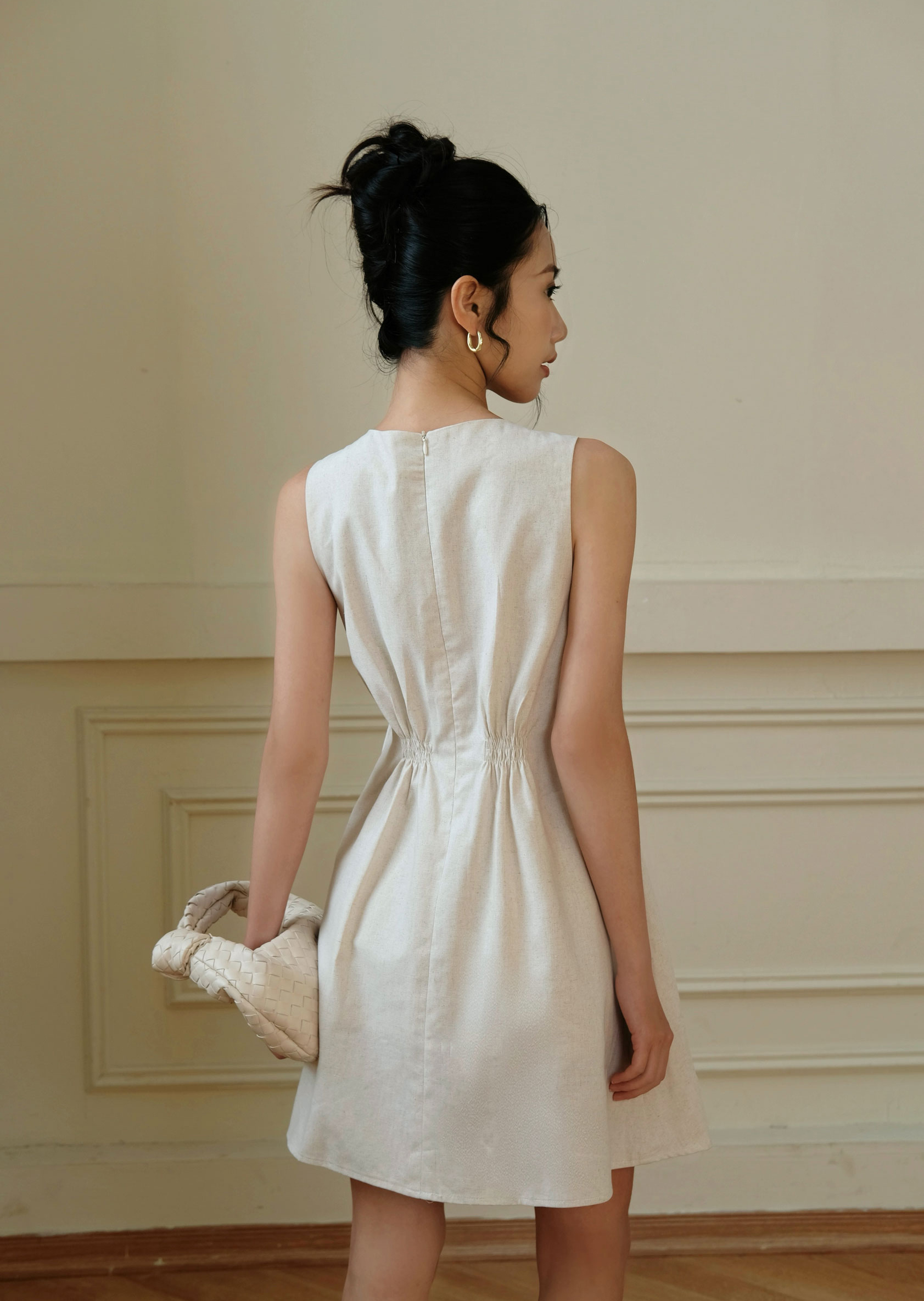 Alternative view of Nina Mini Dress - Linen - Beige