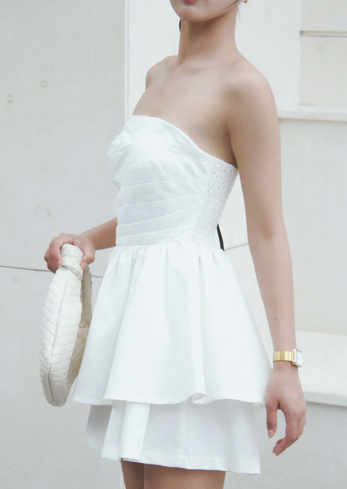 Rosa Mini Dress - Linen - White