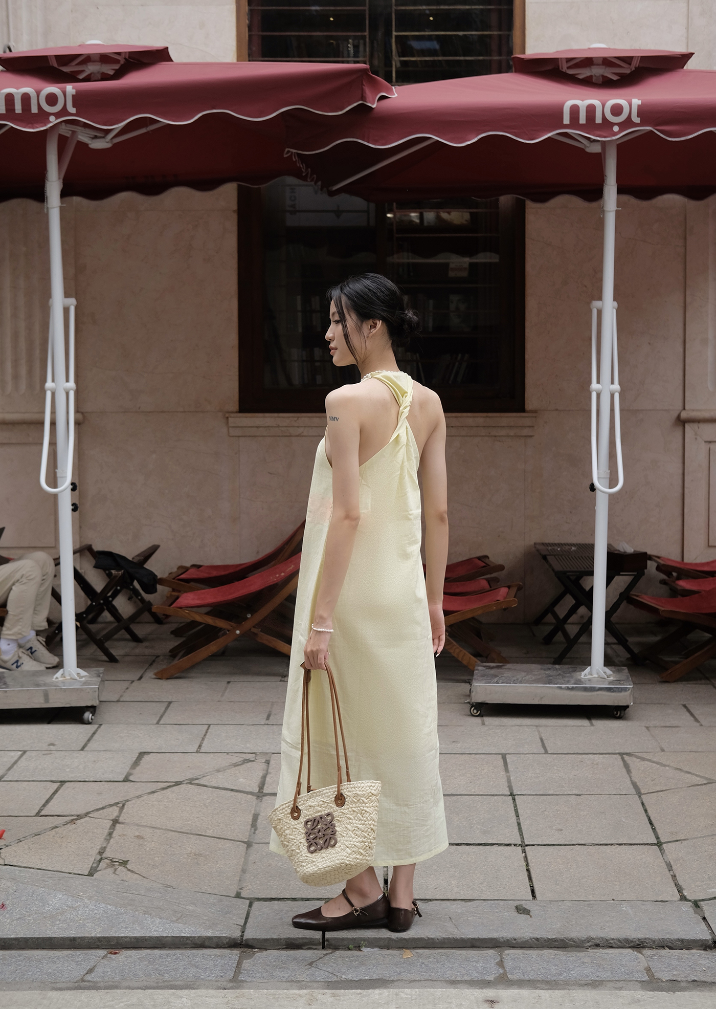 Sand Midi Dress - Linen - Yellow - Image 4