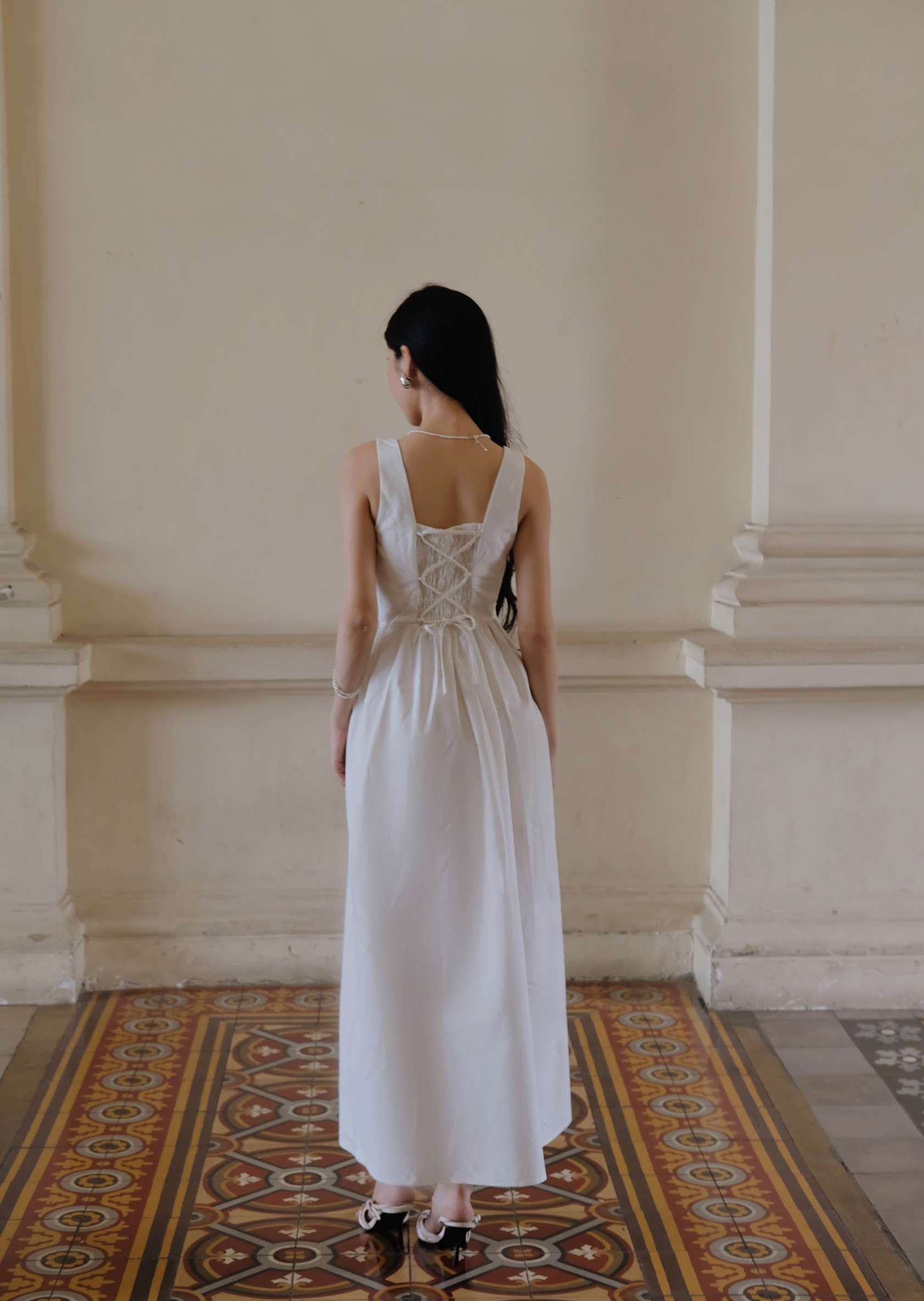 Solei Midi Dress - Linen - White - Image 6