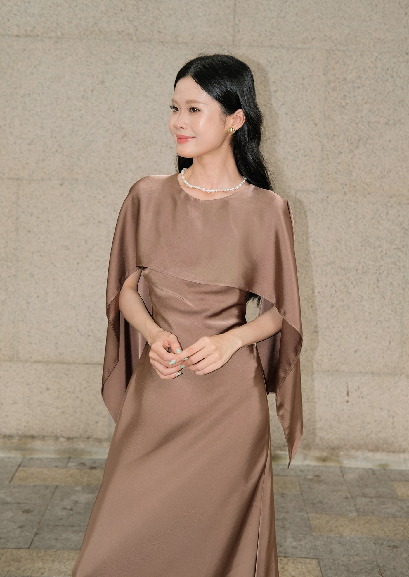 Alternative view of Elen Maxi Dress - Silk - Brown