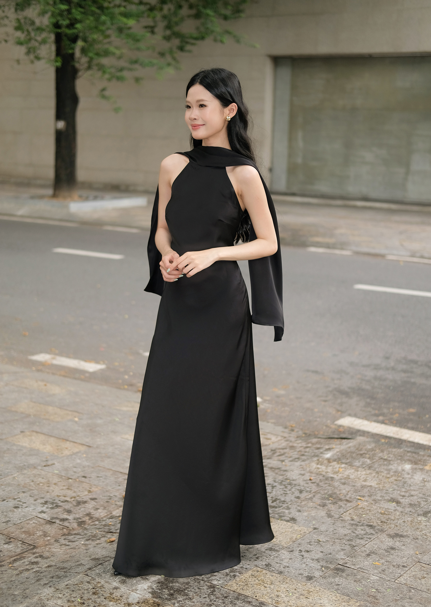 Elen Maxi Dress - Silk - Black