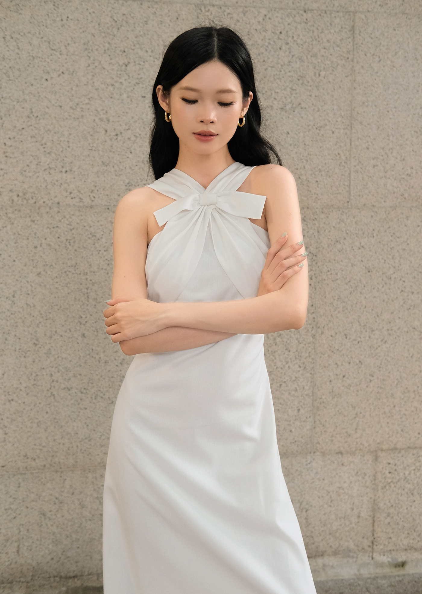 Alternative view of Mora Midi Dress - Linen - White