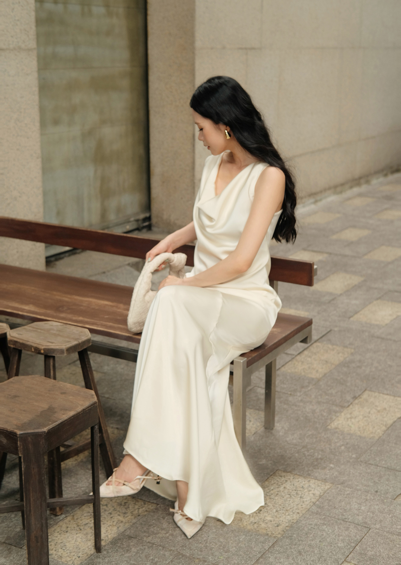 Alternative view of Sila Maxi Dress - Silk - Ivory