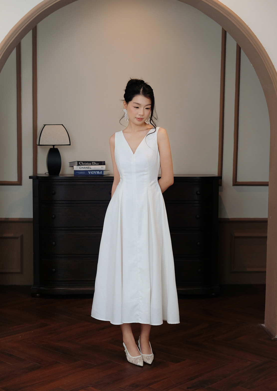 Alternative view of Adele Midi Dress - Linen - White