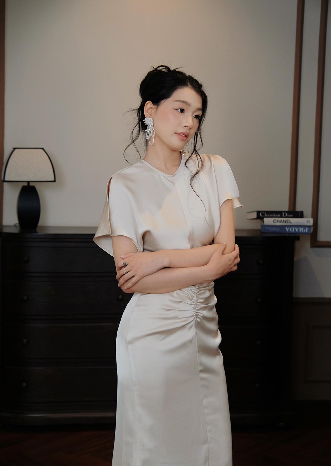 Alternative view of Alma Maxi Dress - Silk - Ivory