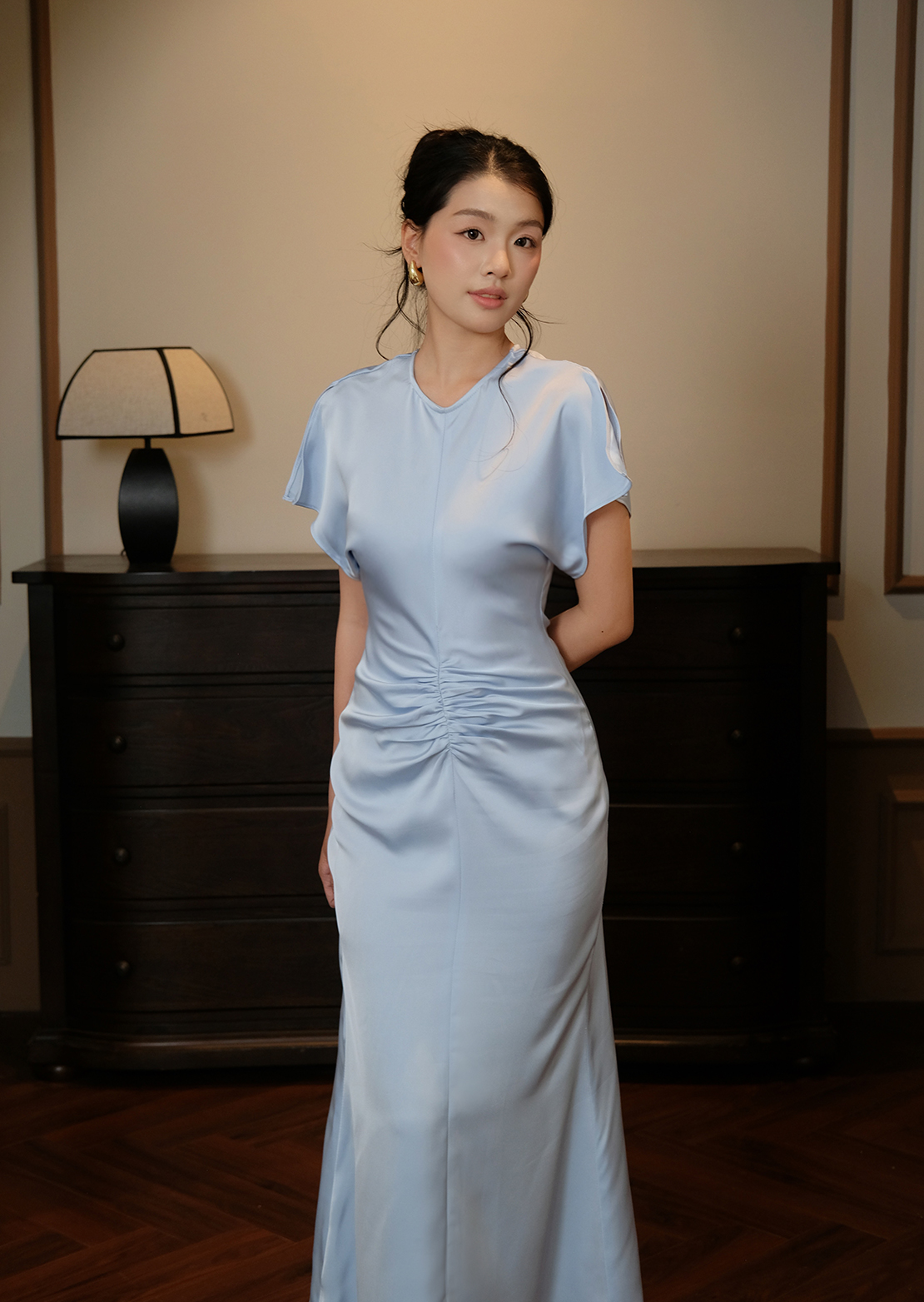 Alternative view of Alma Maxi Dress - Silk - Blue