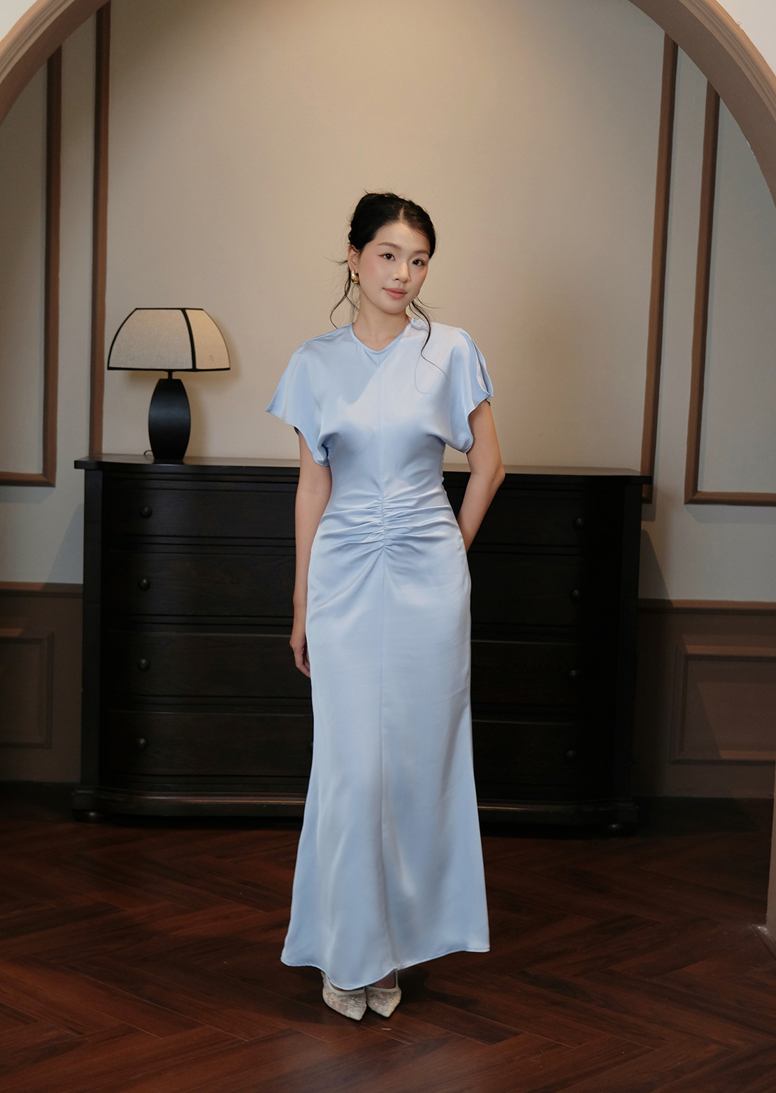 Alma Maxi Dress - Silk - Blue