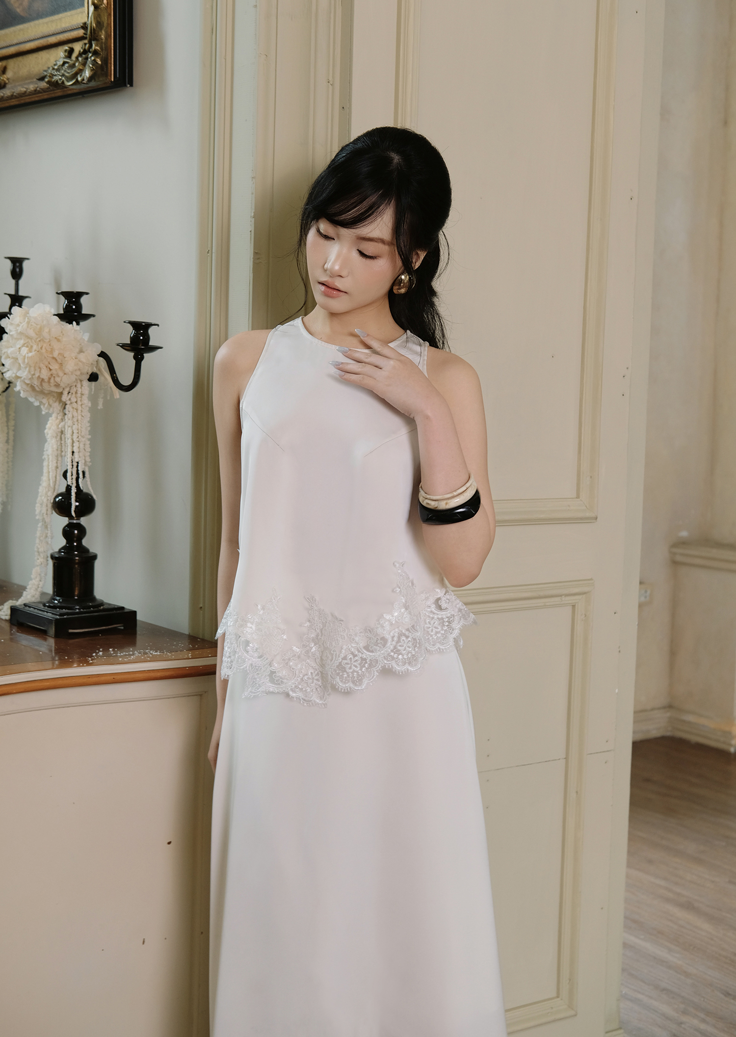 Clara Top - Silk - Milk White