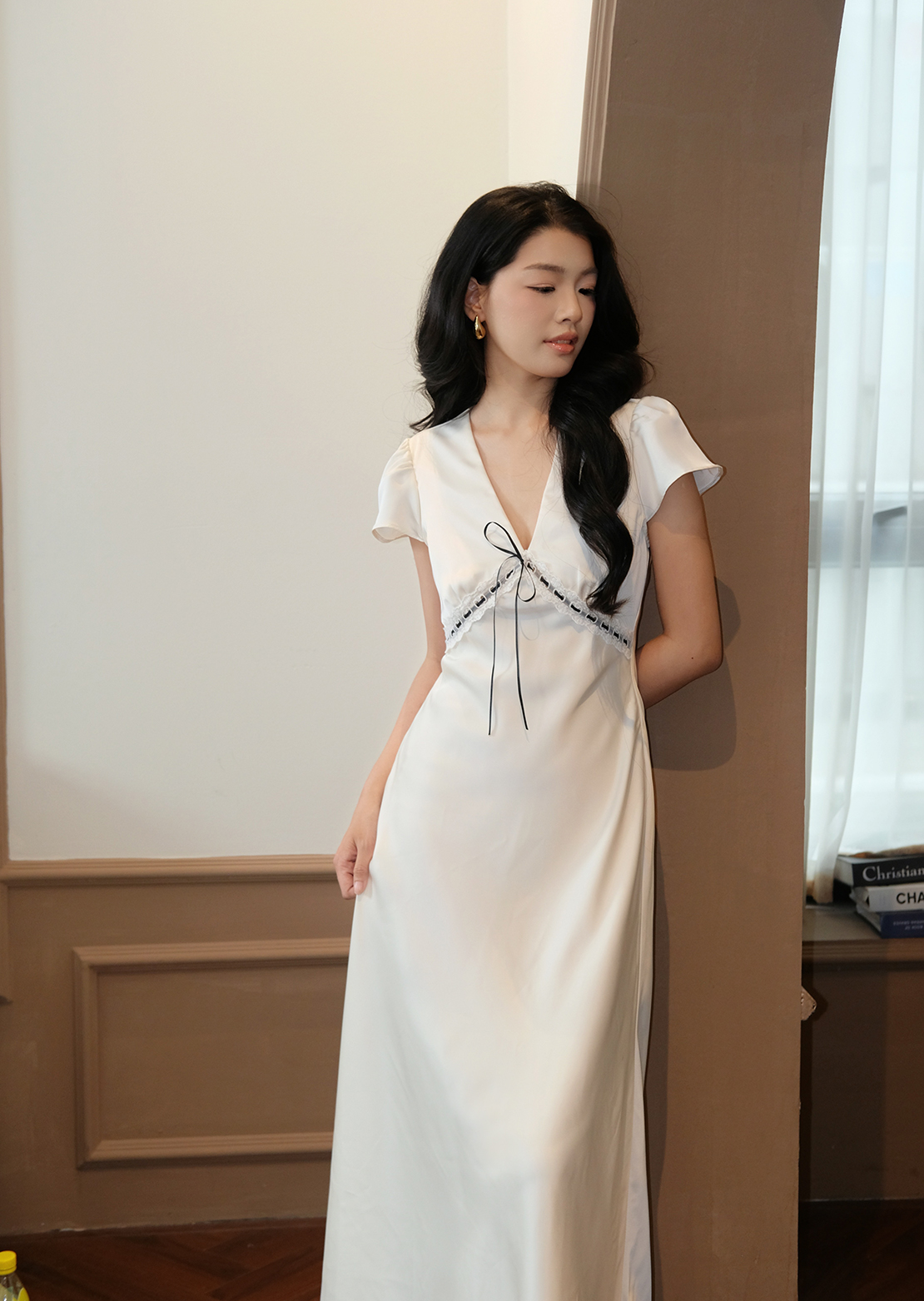 Alternative view of Eila Maxi Dress - Silk - White