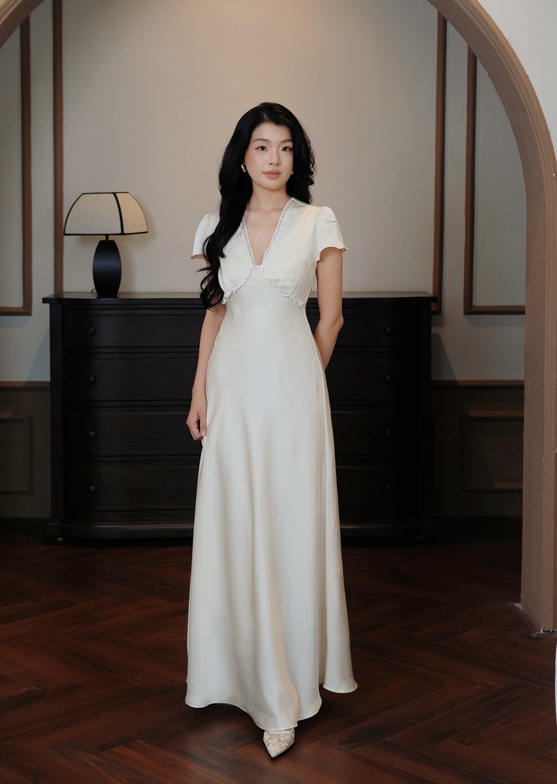 Alternative view of Eila Maxi Dress - Silk - Cream