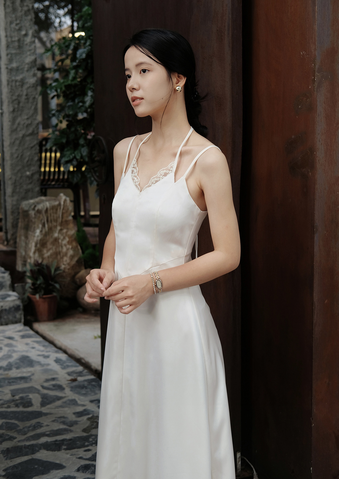 Alternative view of Flora Maxi Dress - Silk - White