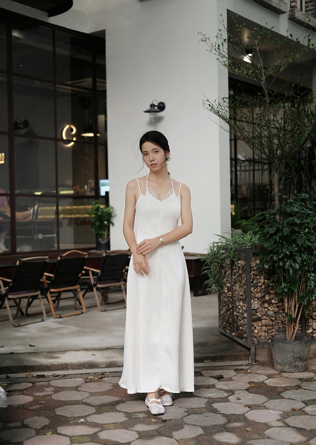 Flora Maxi Dress - Silk - White - Image 13
