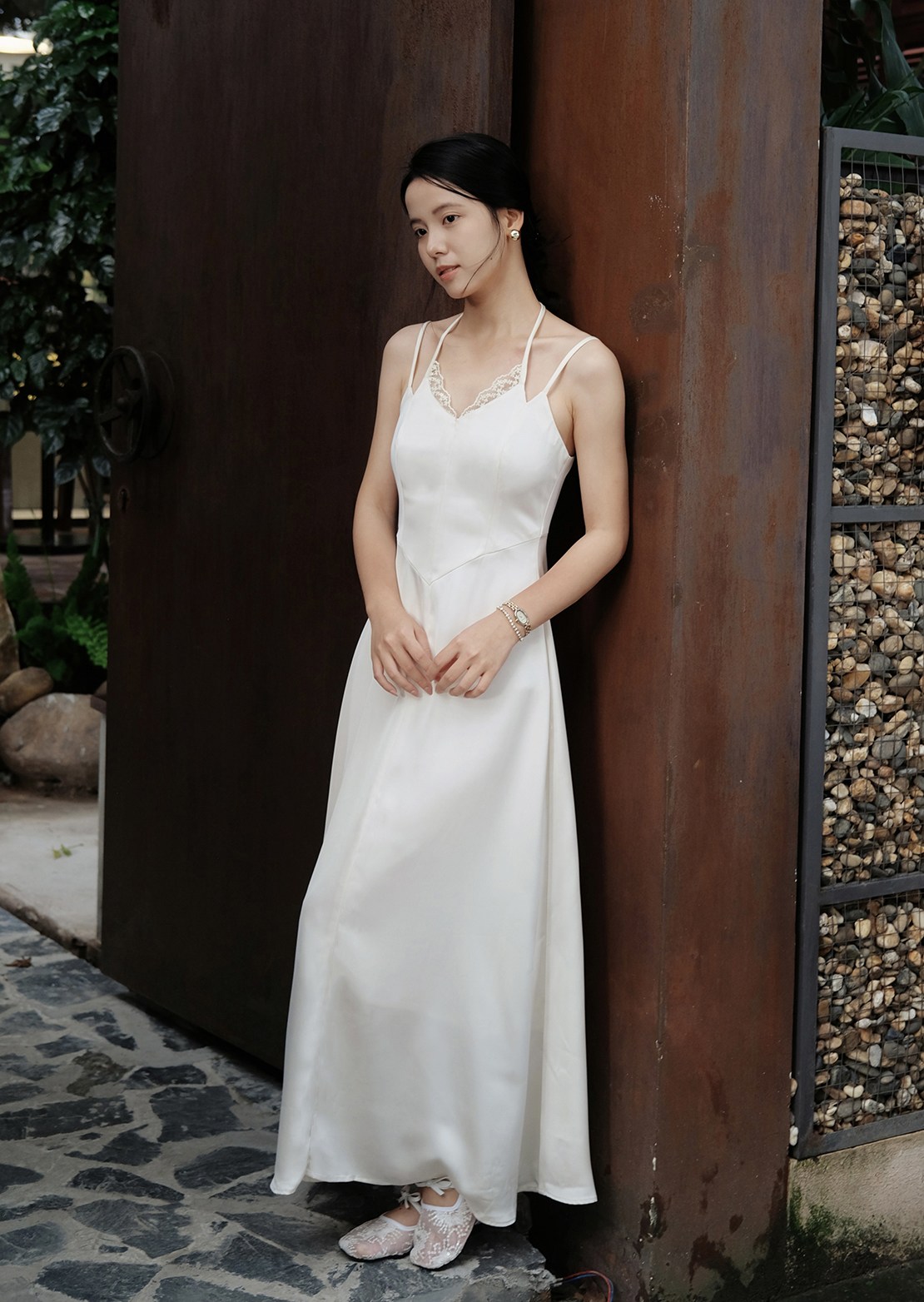 Flora Maxi Dress - Silk - White - Image 3