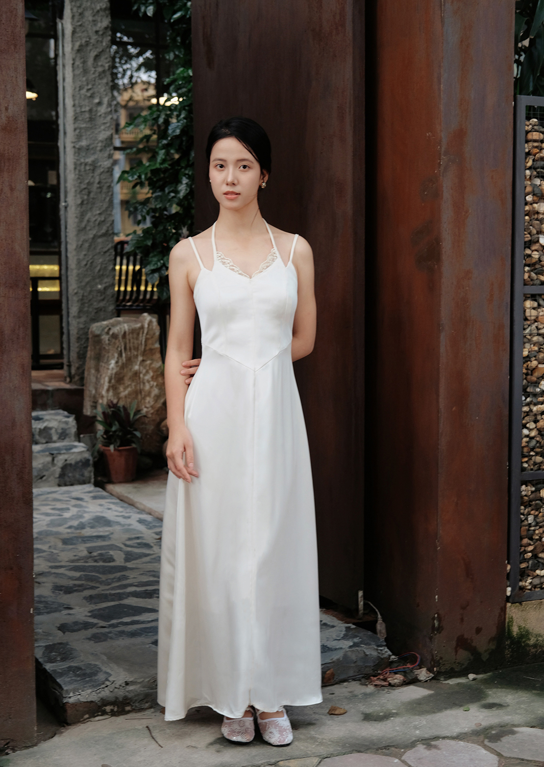 Flora Maxi Dress - Silk - White