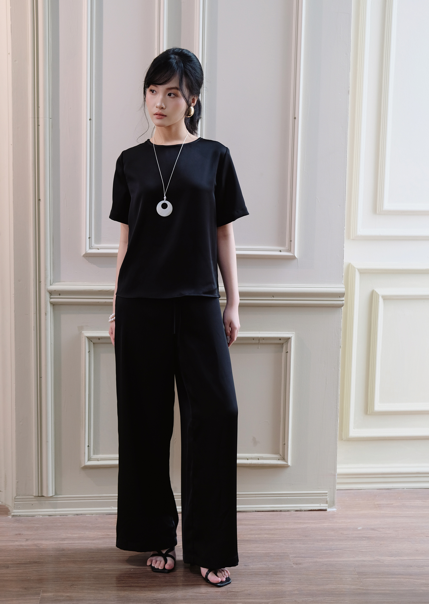 Thea Pants - Silk - Black