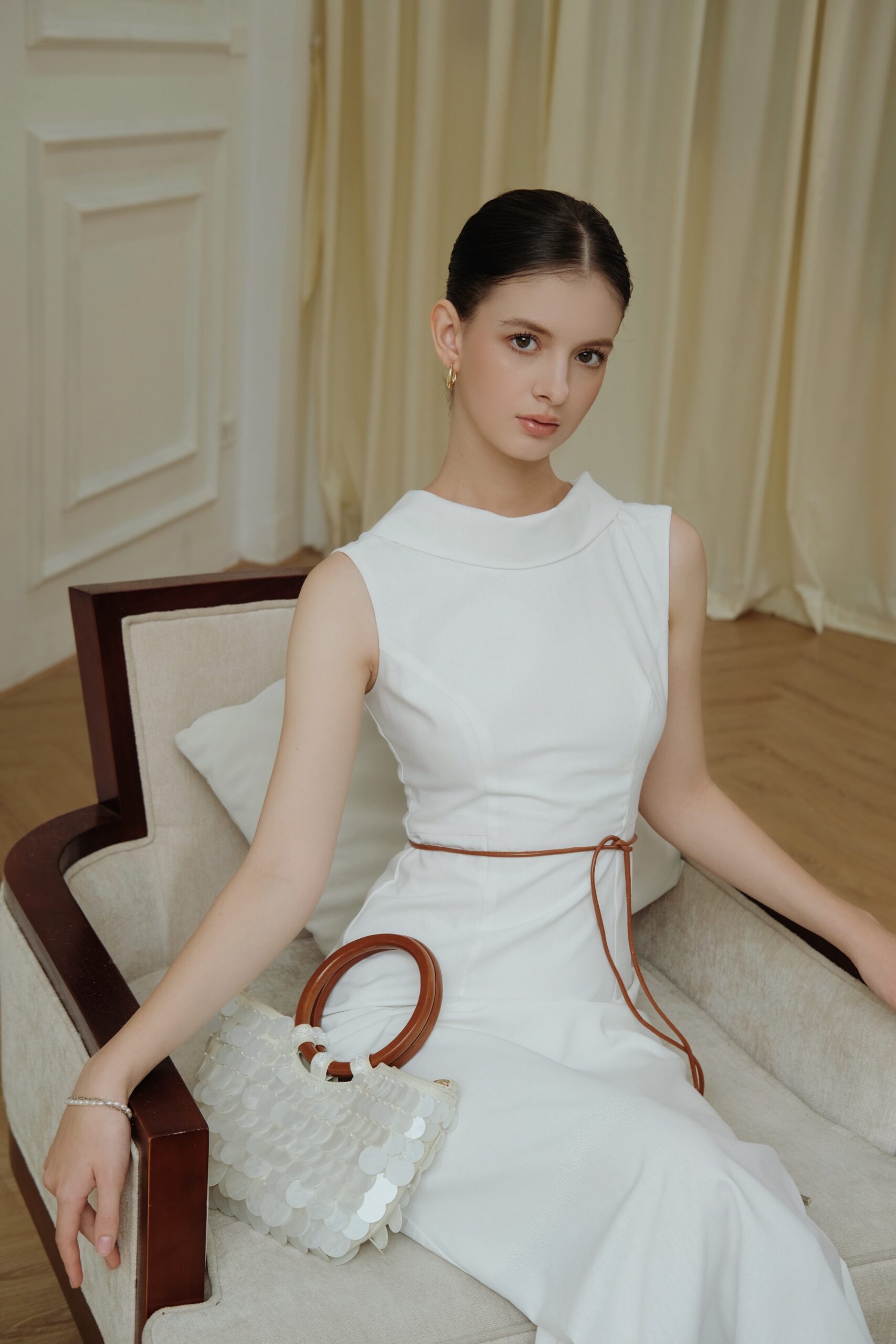 Alternative view of Amie Midi Dress - Linen - White