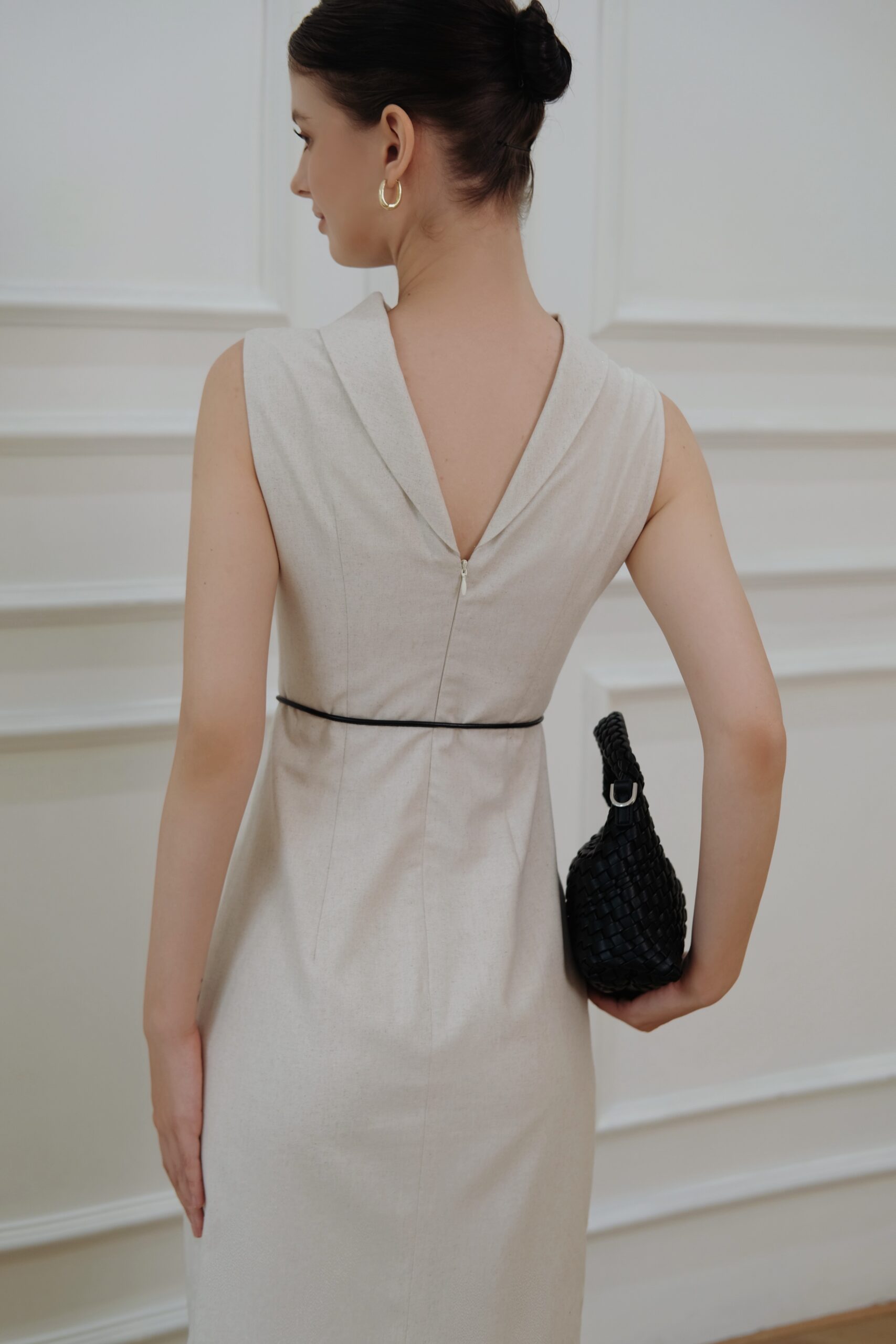 Amie Midi Dress - Linen - Beige - Image 6